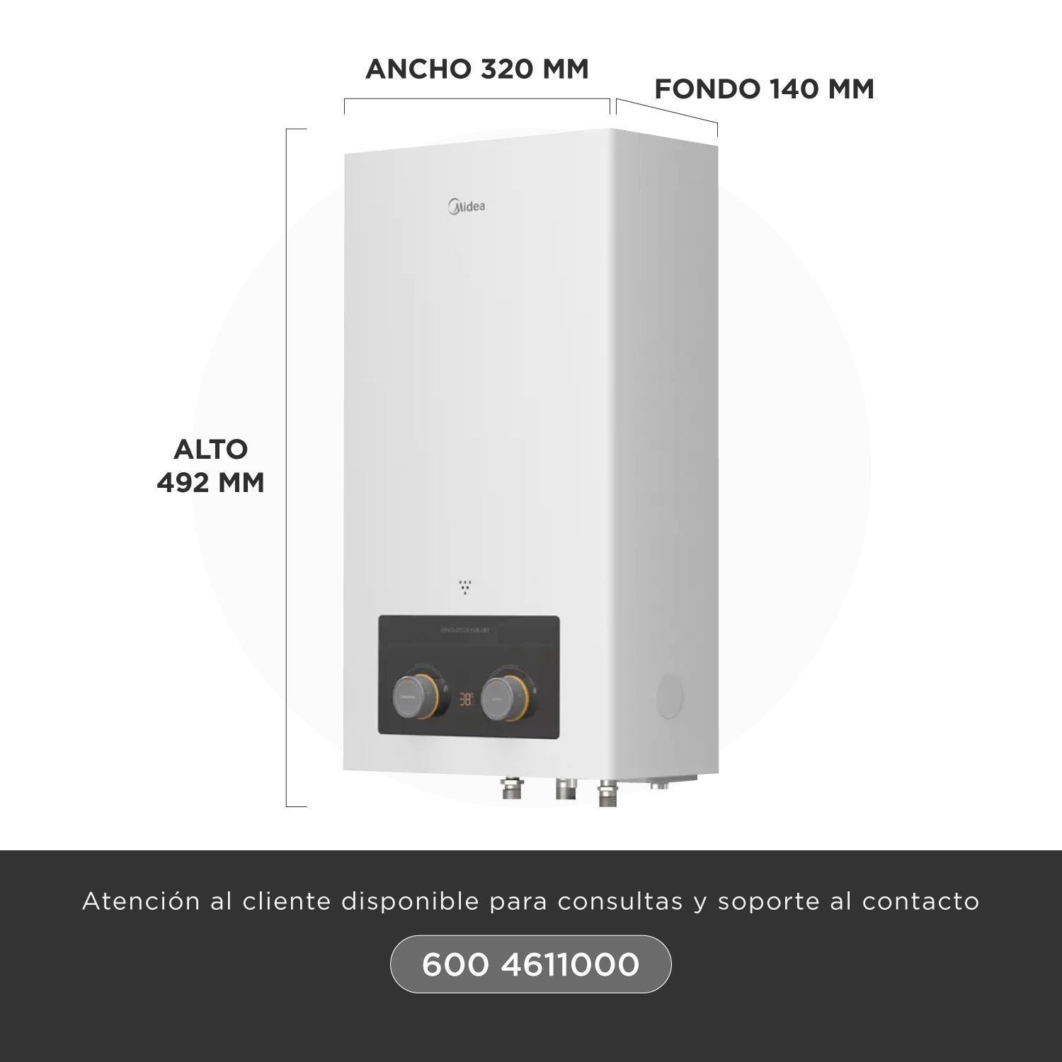 Calefont 5 Litros Tiro Natural Gas Licuado Midea-1