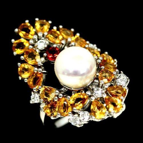 ACCESORIO DE JOYERIA ANILLO DE PLATA RODINADA CON PIEDRAS NATURALES 100 N 14-2