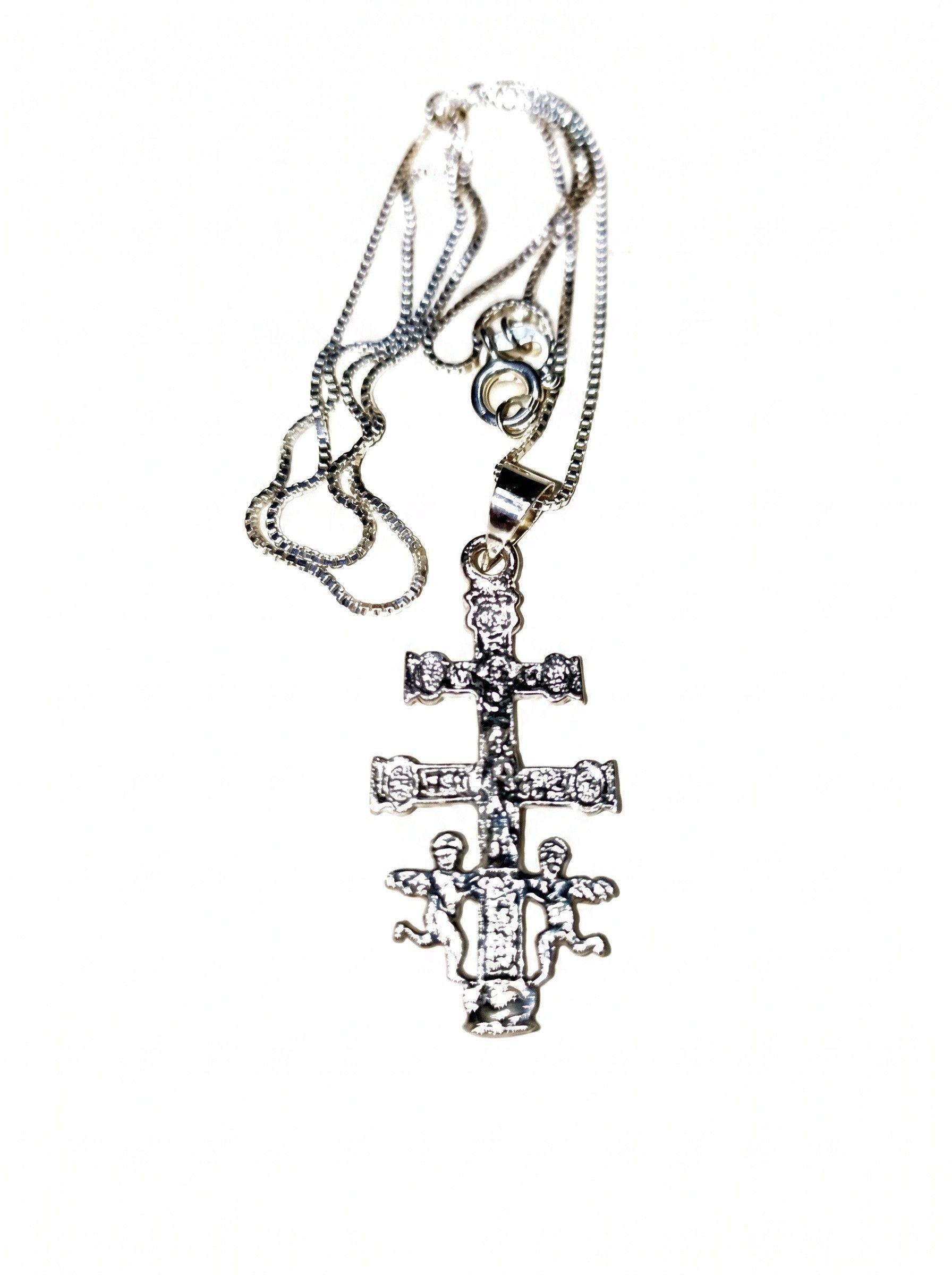 COLGANTE DE CRUZ DE CARAVACA PLATA 925-0