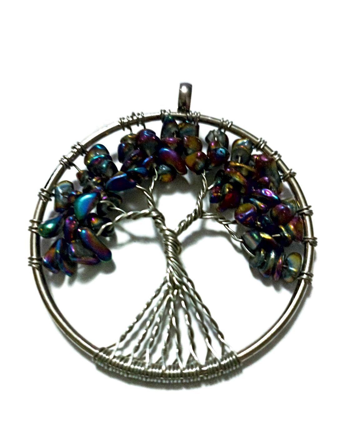 ACCESORIO DE JOYERIA ARBOL DE LA VIDA DIJE REDONDO CON CUARZO MISTICO-2