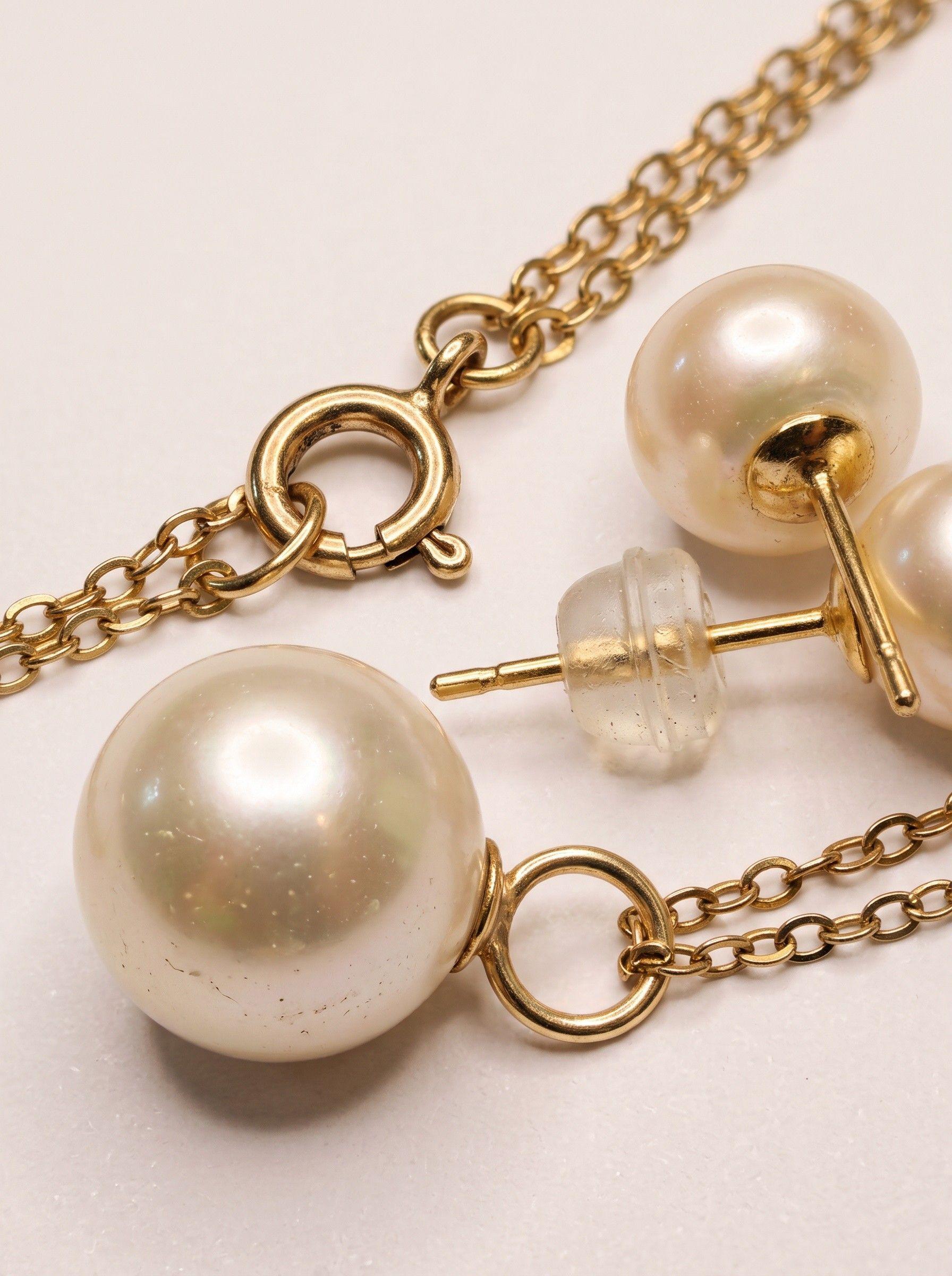 ACCESORIO DE JOYERIA CONJUNTO DE COLLAR Y PERLAS ORO 18 K CON PERLAS CULTIVAS DE 10 MM-2
