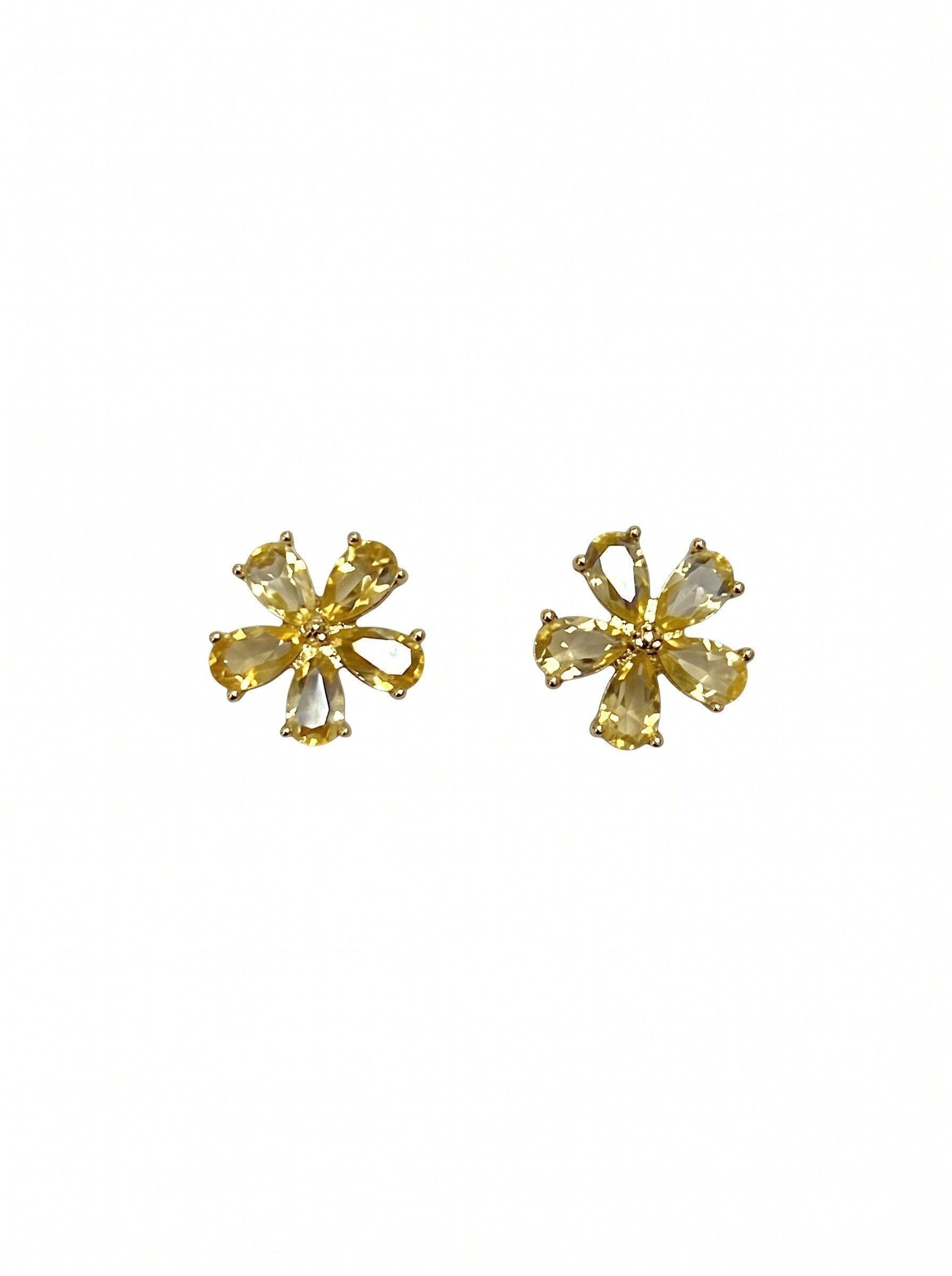 ACCESORIO DE MUJER  AROS   DE PLATA 925  PEQUEÑOS   CON CUARZO CITRINO-0