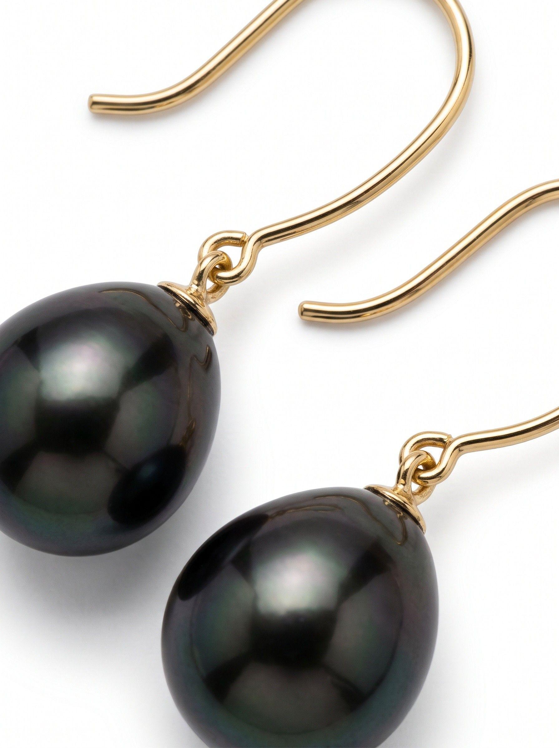 ACCESORIO DE MUJER AROS DE PERLAS CULTIVADA TAIHITE ORO 18 K-2