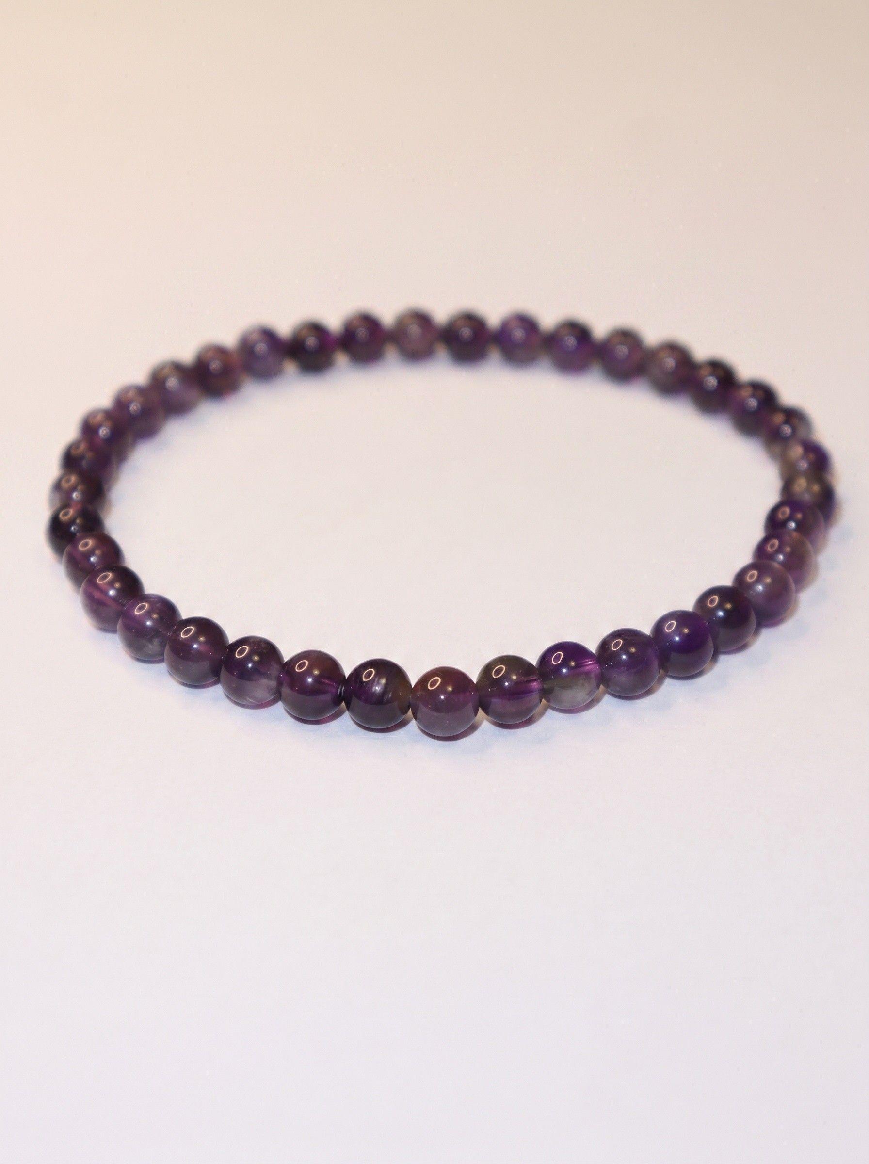 PULSERA ARTESANAL DE AMATISTAS NATURALES 20 CM LARGO 8 MM PIEDRAS-0