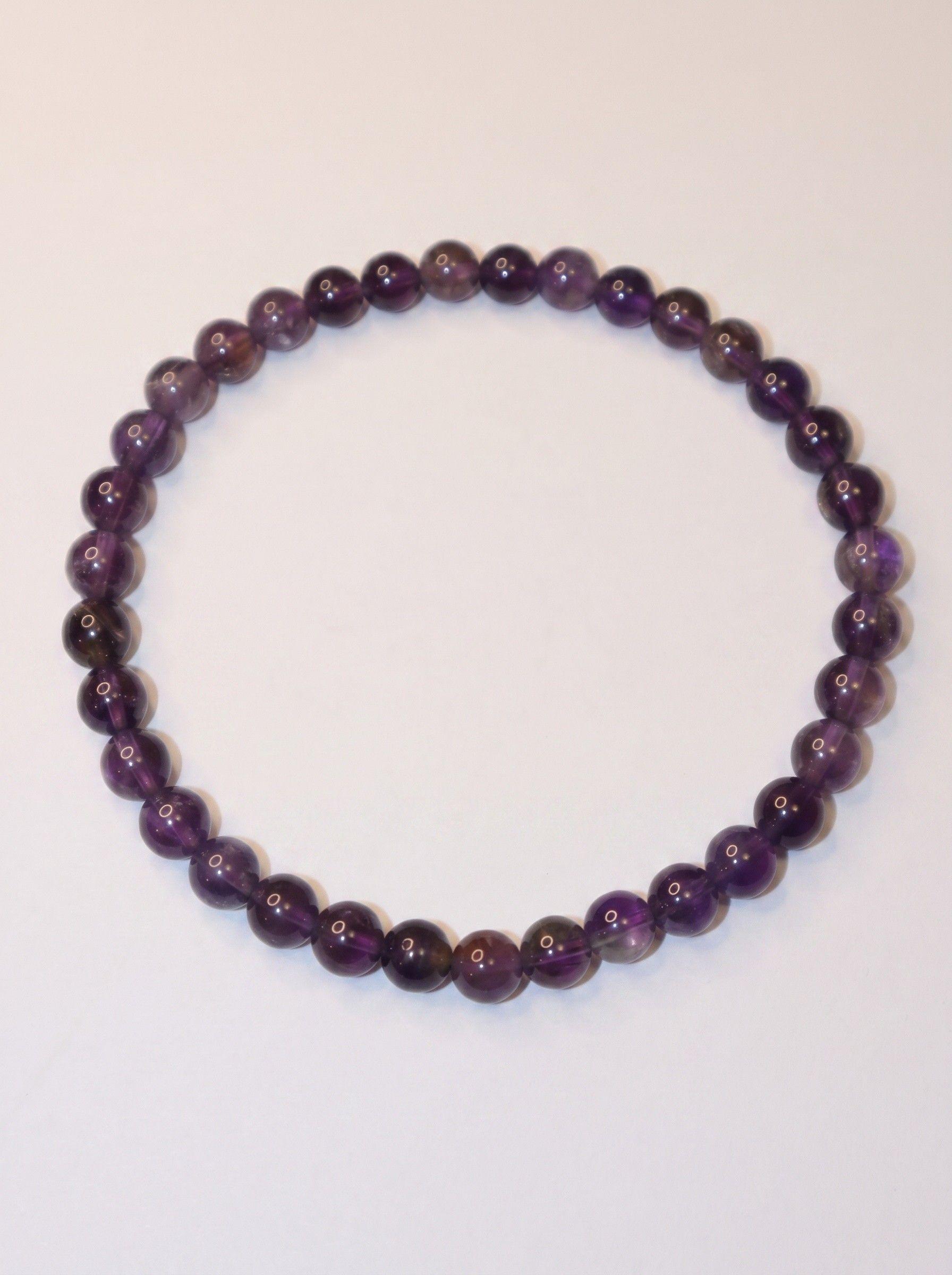 PULSERA ARTESANAL DE AMATISTAS NATURALES 20 CM LARGO 8 MM PIEDRAS-1