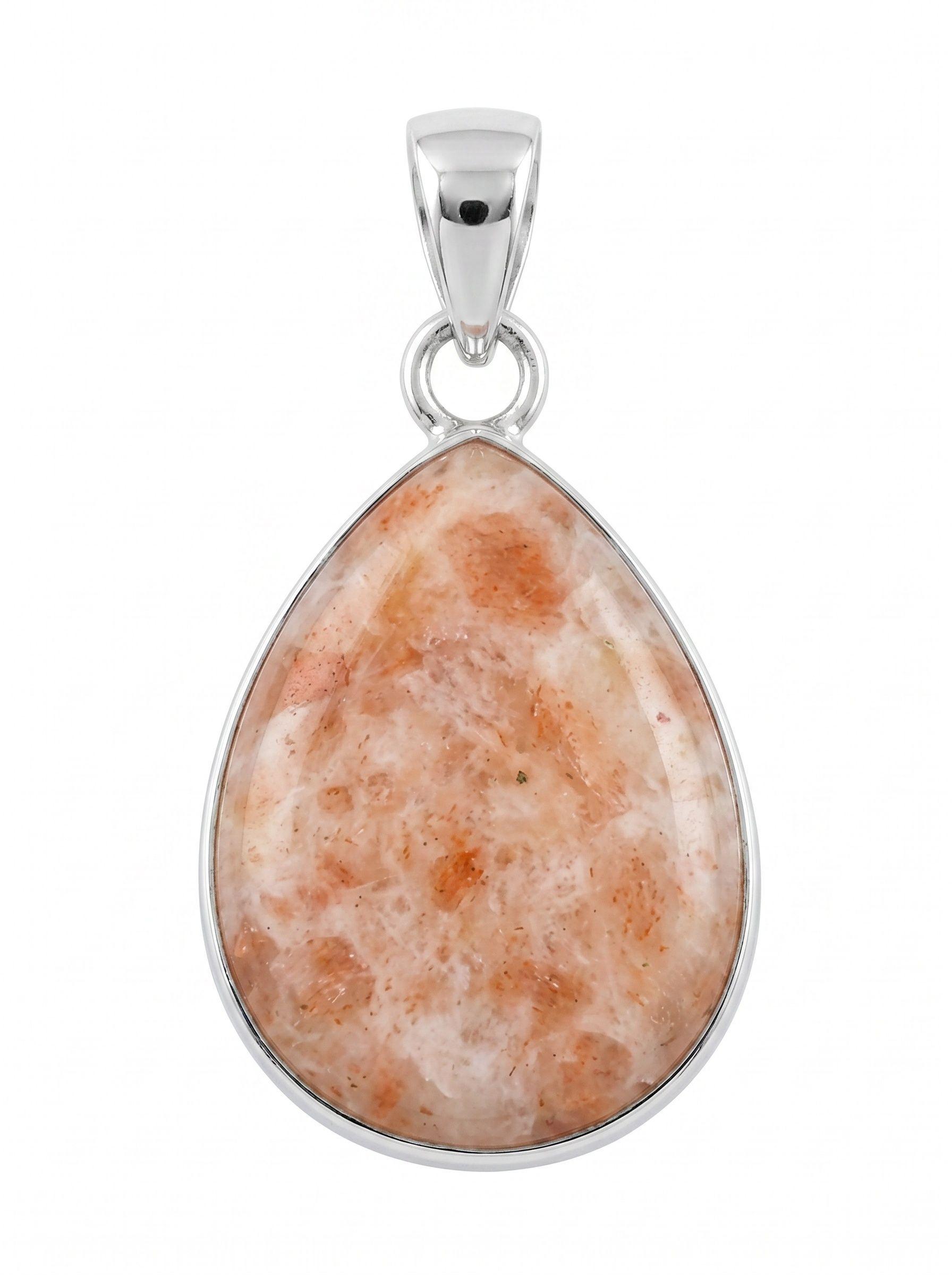 COLLAR DE PLATA SOLIDA 925 CON PIEDRA SOL NATURAL-0