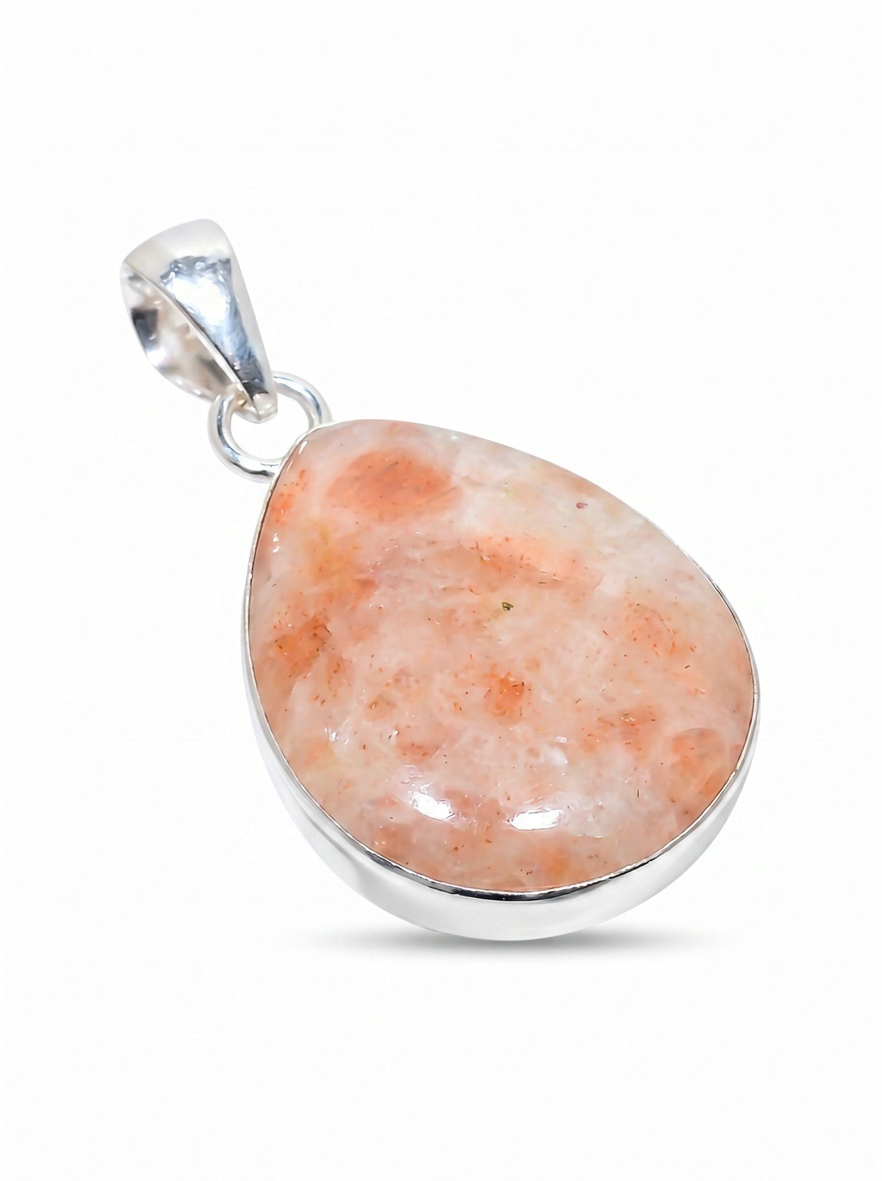 COLLAR DE PLATA SOLIDA 925 CON PIEDRA SOL NATURAL-1