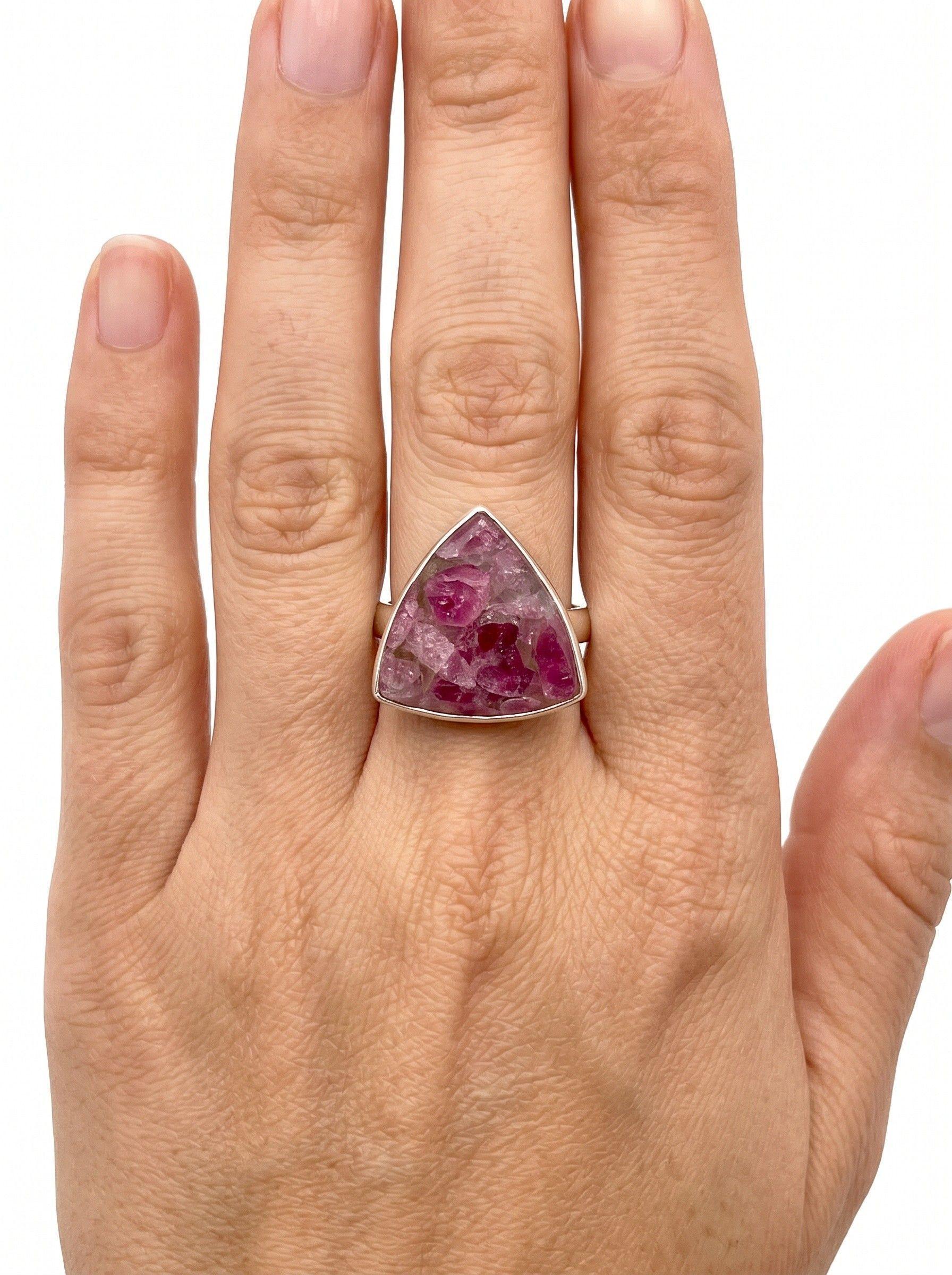 ANILLO EXCLUSIVO DE PLATA CON TURMALINAS NATURALES ROSADAS N 14-2