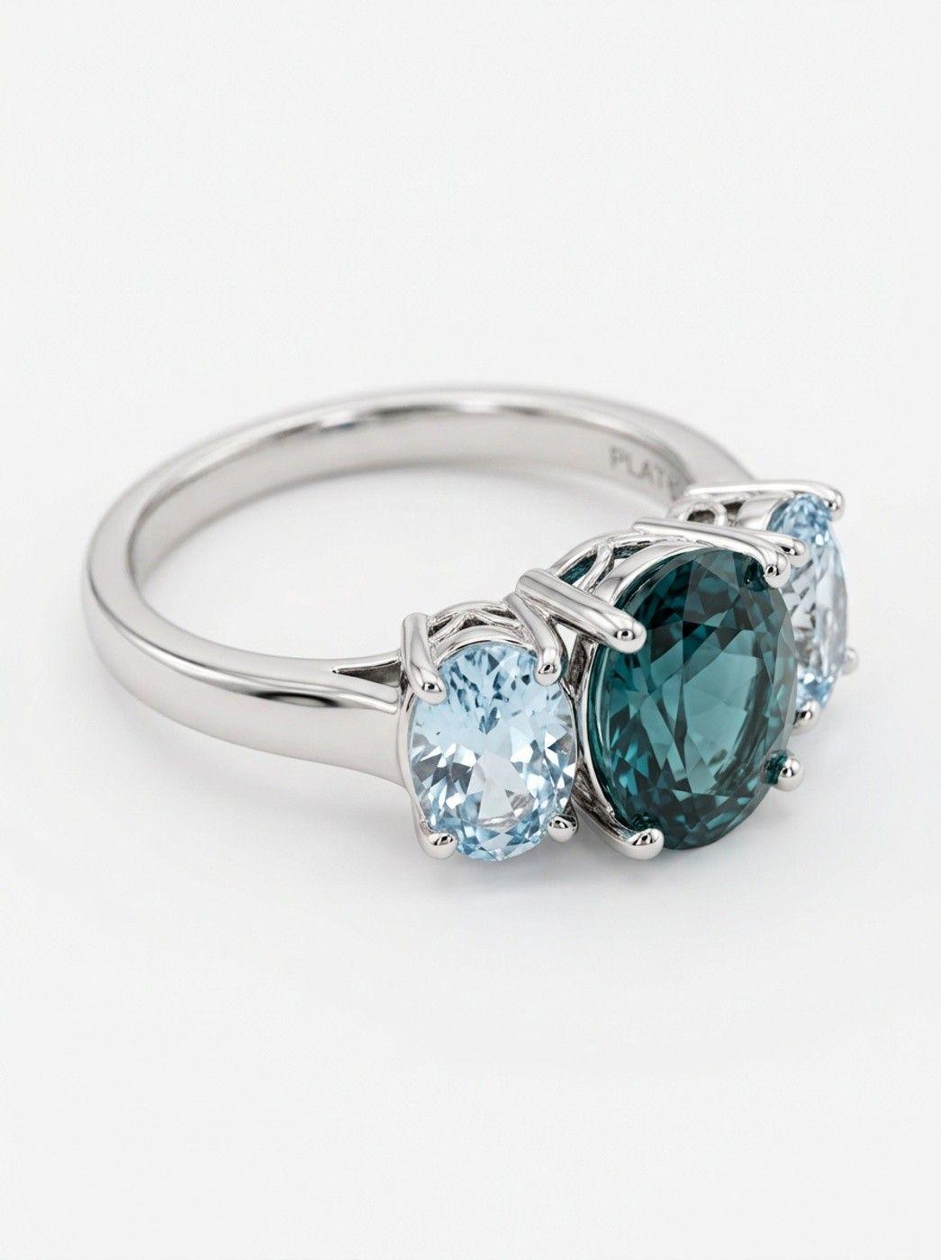 ACCESORIO DE JOYERIA ANILLO DE PLATA Y TOPACIO Y AGUAS MARINAS NATURALES N 16-2