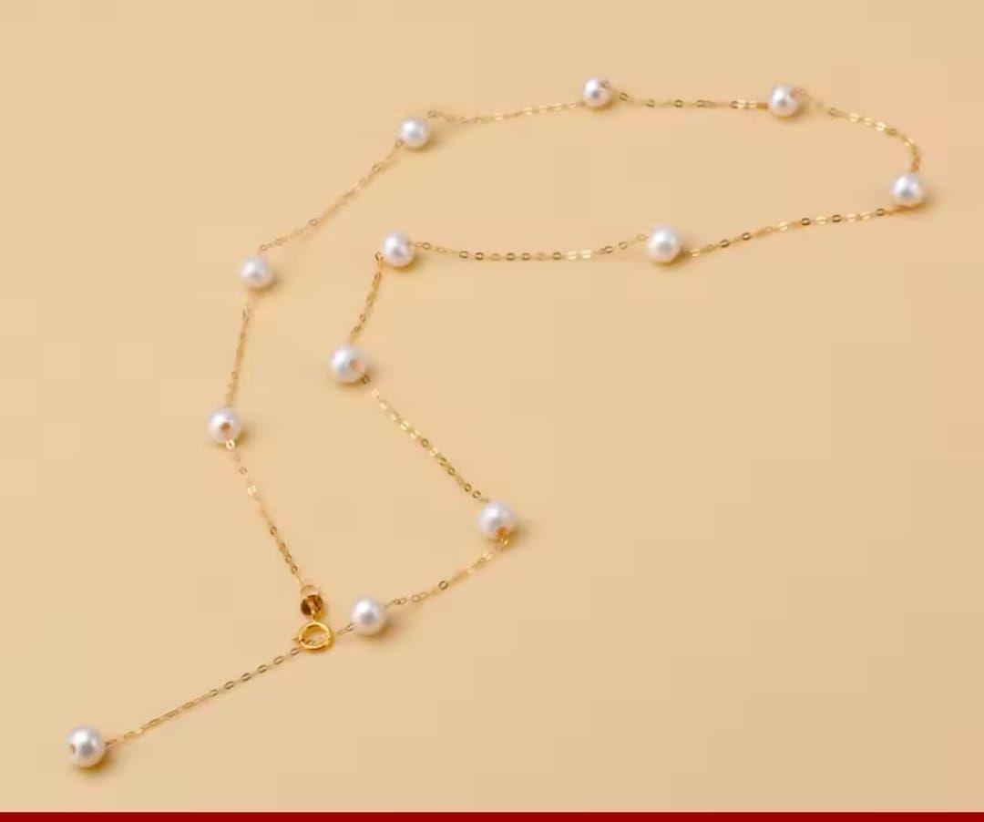 COLLAR DE ORO 18 K CON PERLAS CULTIVADAS DE 5 MM CADA UNA-1