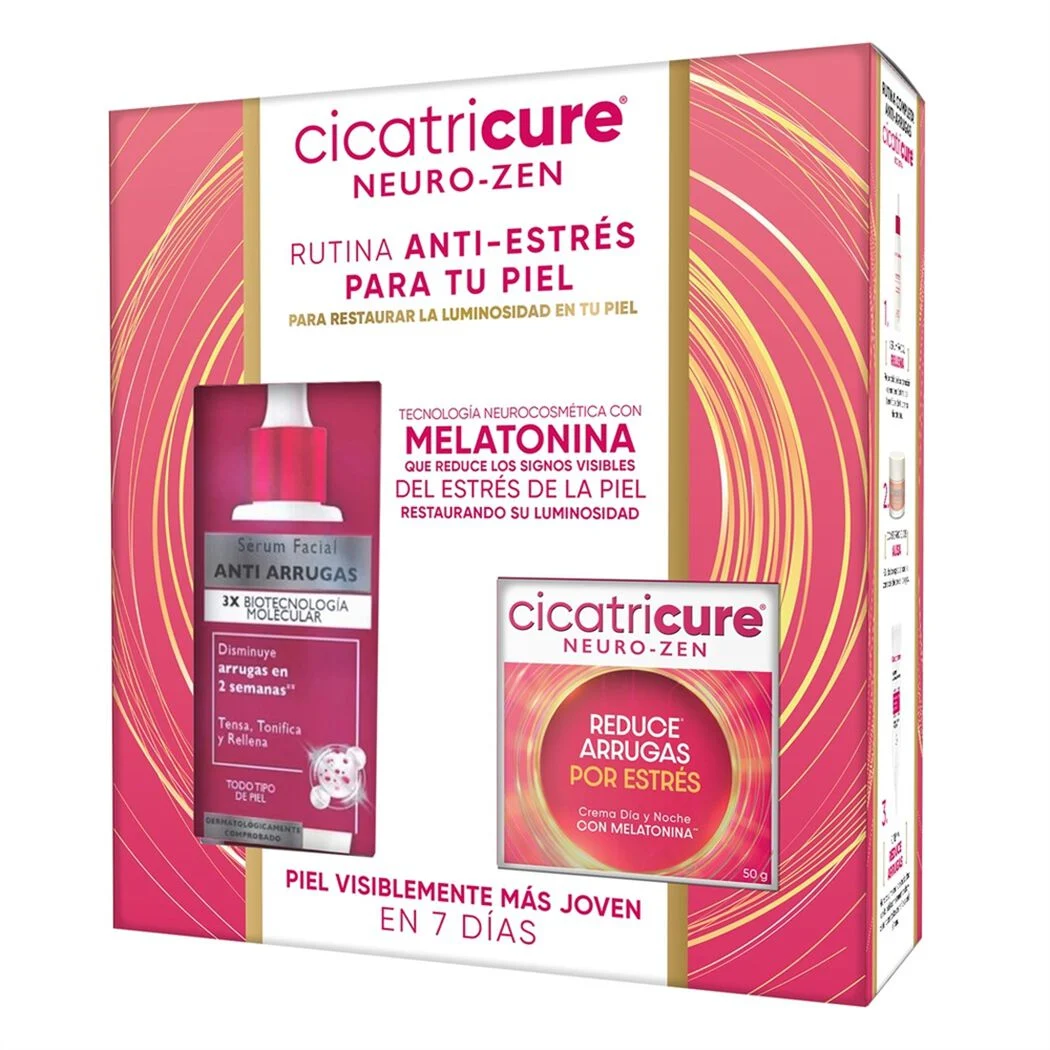 CICATRICURE NEURO ZEN RUTINA ANTI ESTRES CON MELATONINA PACK-3