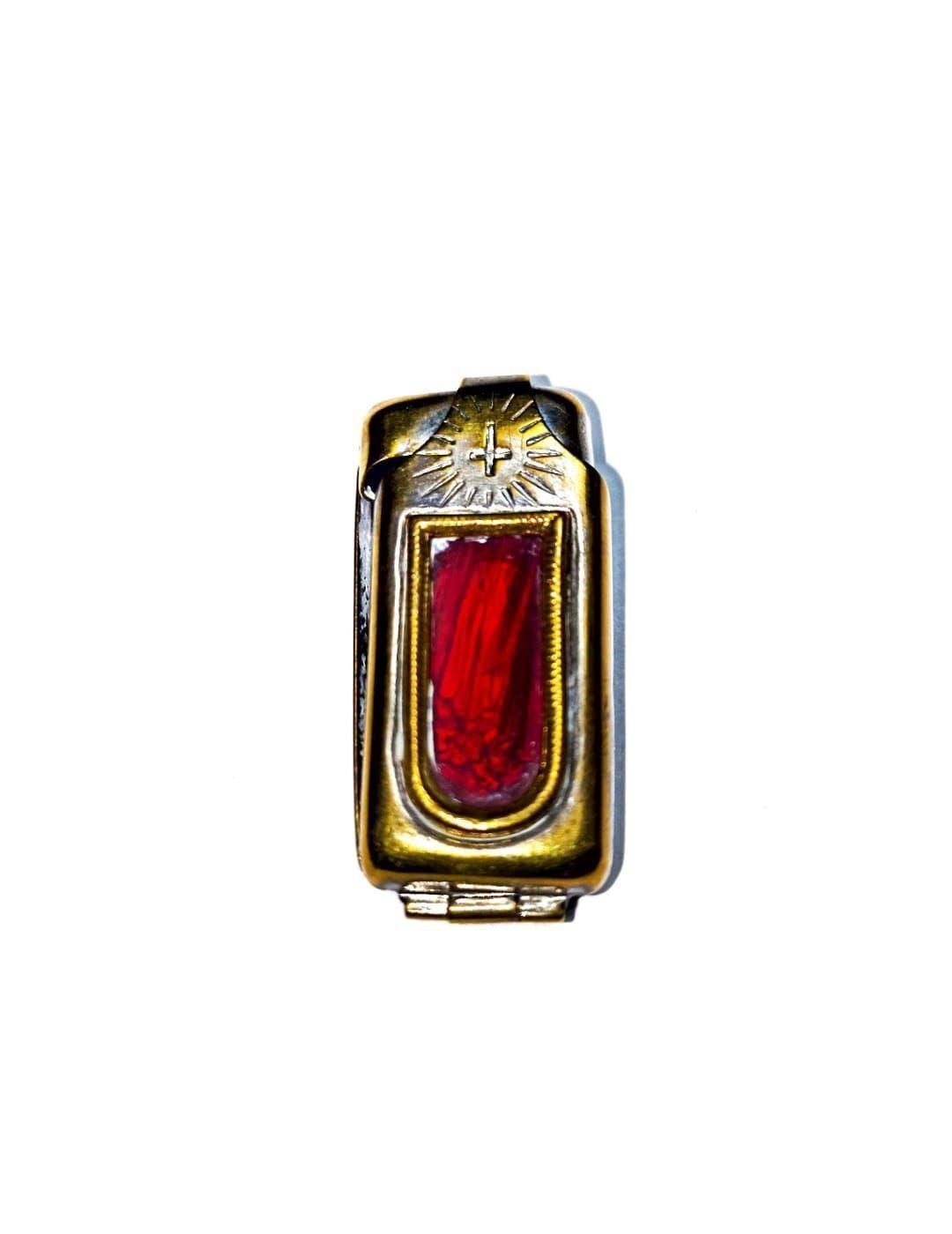 ACCESORIO DE JOYERIA RELICARIO ANTIGUO FIGURA RELIGIOSA INGLES SIGLO 19-0