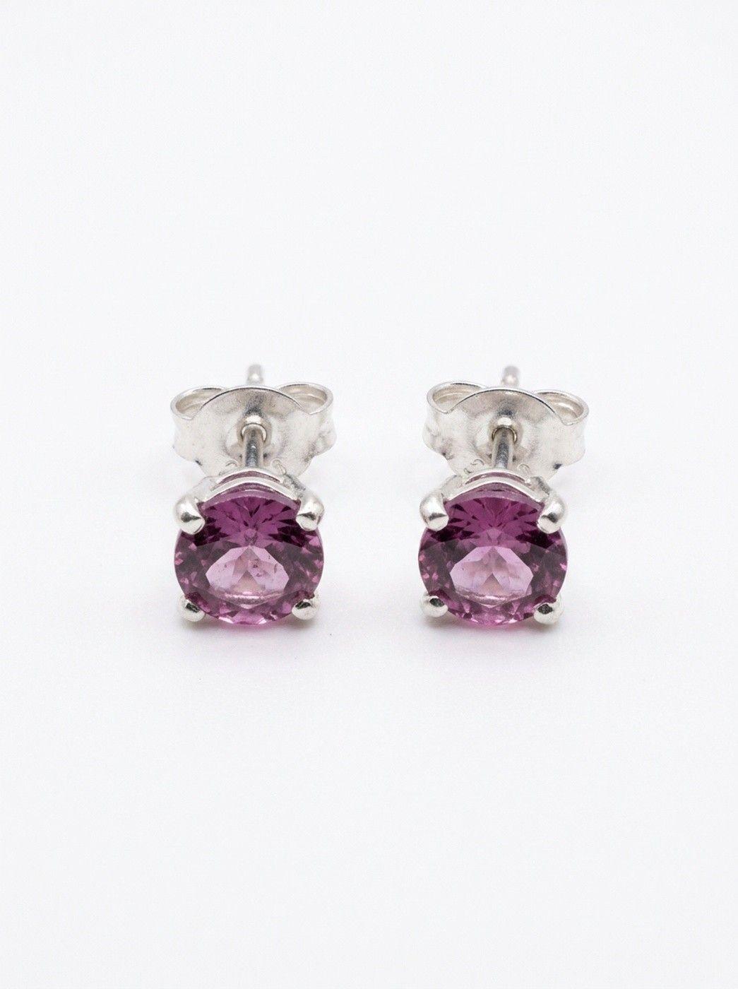 ACCESORIO DE JOYERIA AROS DE PLATA CON CIRCON ROSADO-1
