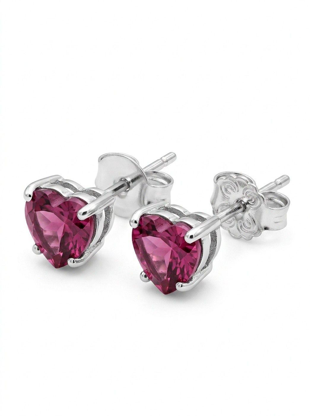 ACCESORIO DE JOYERIA AROS DE PLATA CON CIRCON ROSADO-2