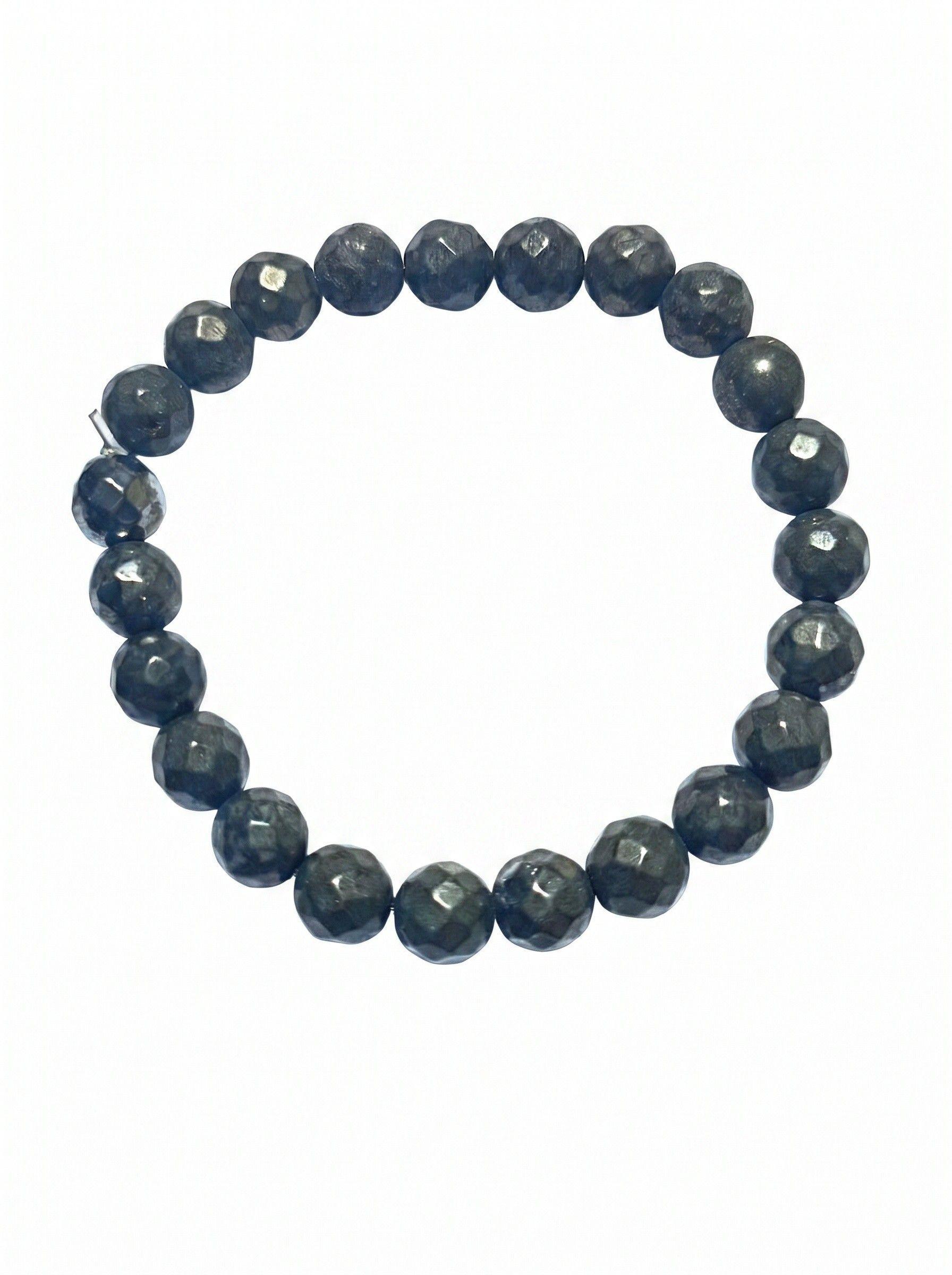 PULSERA DE PIRITA ARTESANAL DE 19 CM Y BOLITAS 8 MM PIEDRA DE LA ABUNDANCIA-0