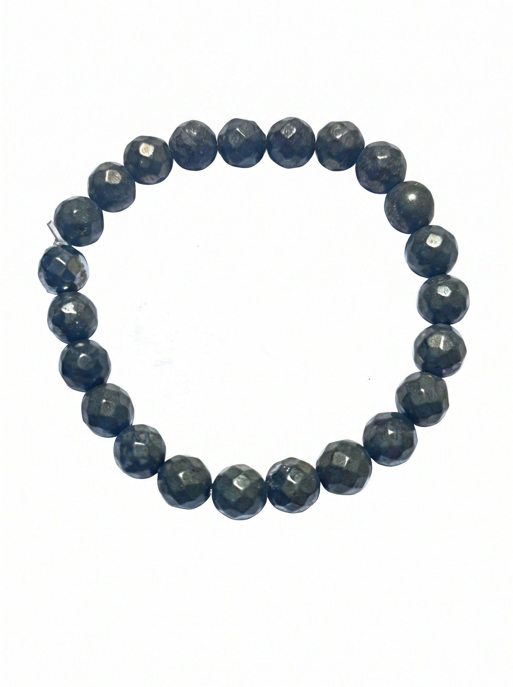 PULSERA DE PIRITA ARTESANAL DE 19 CM Y BOLITAS 8 MM PIEDRA DE LA ABUNDANCIA-1