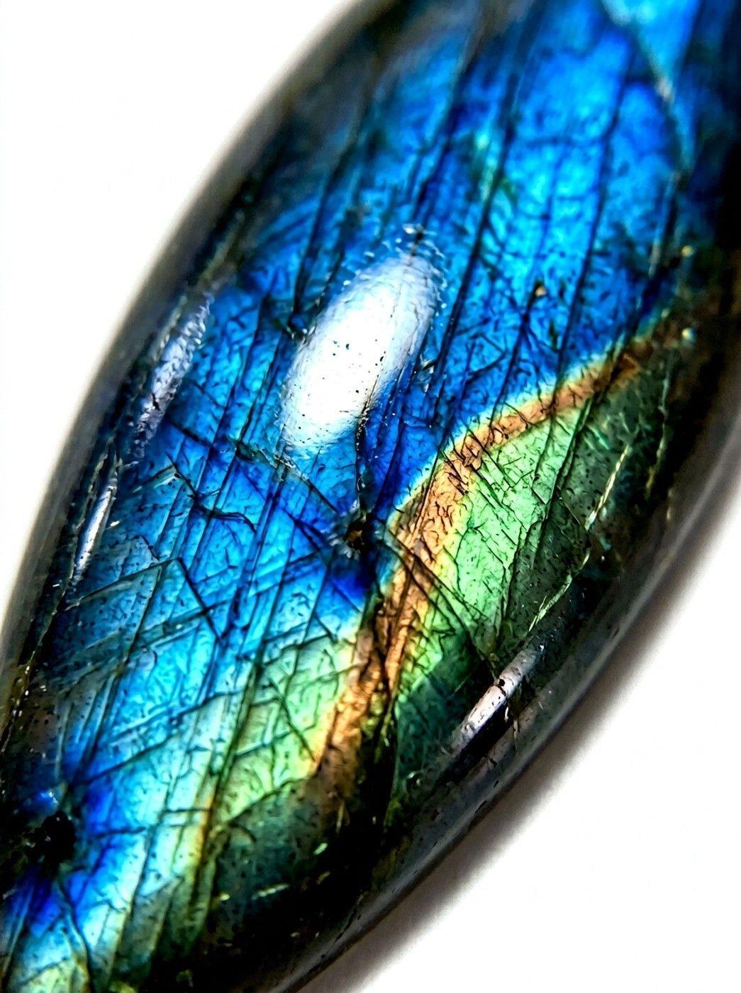 ACCESORIO DE JOYERIA PIEDRA DE LABRADORITA NATURAL 58X 20 MM-3