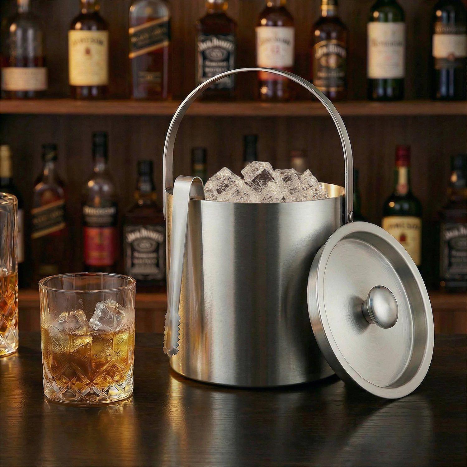 HIELERA ACERO INOXIDABLE TERMICA CON TAPA Y PINZAS 3000 ML-2