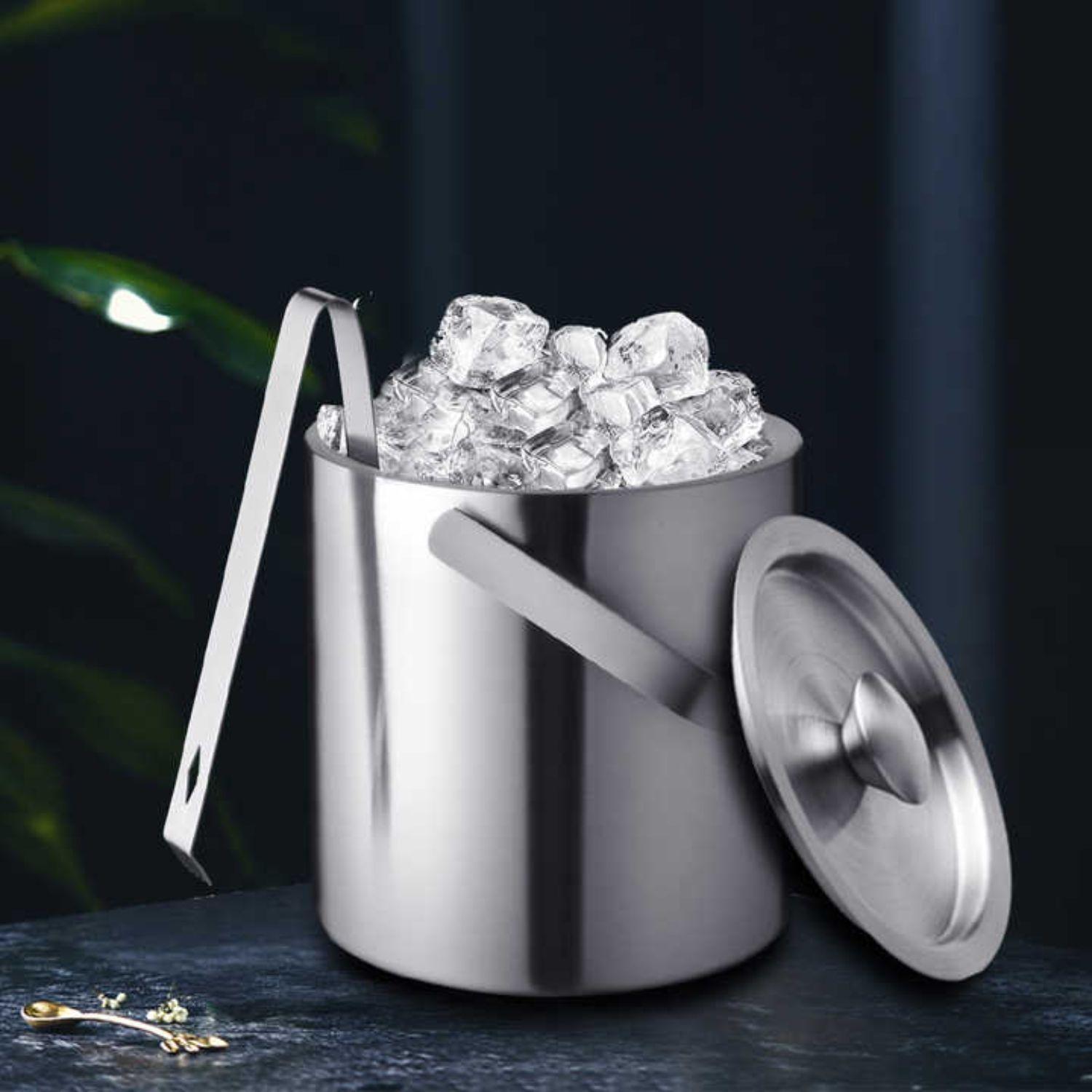 HIELERA ACERO INOXIDABLE TERMICA CON TAPA Y PINZAS 2500 ML-2