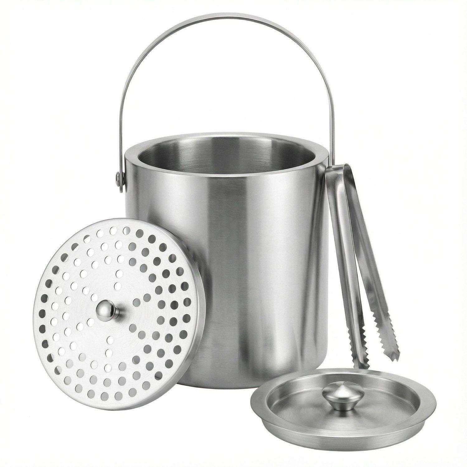 HIELERA ACERO INOXIDABLE TERMICA CON TAPA Y PINZAS 2500 ML-5