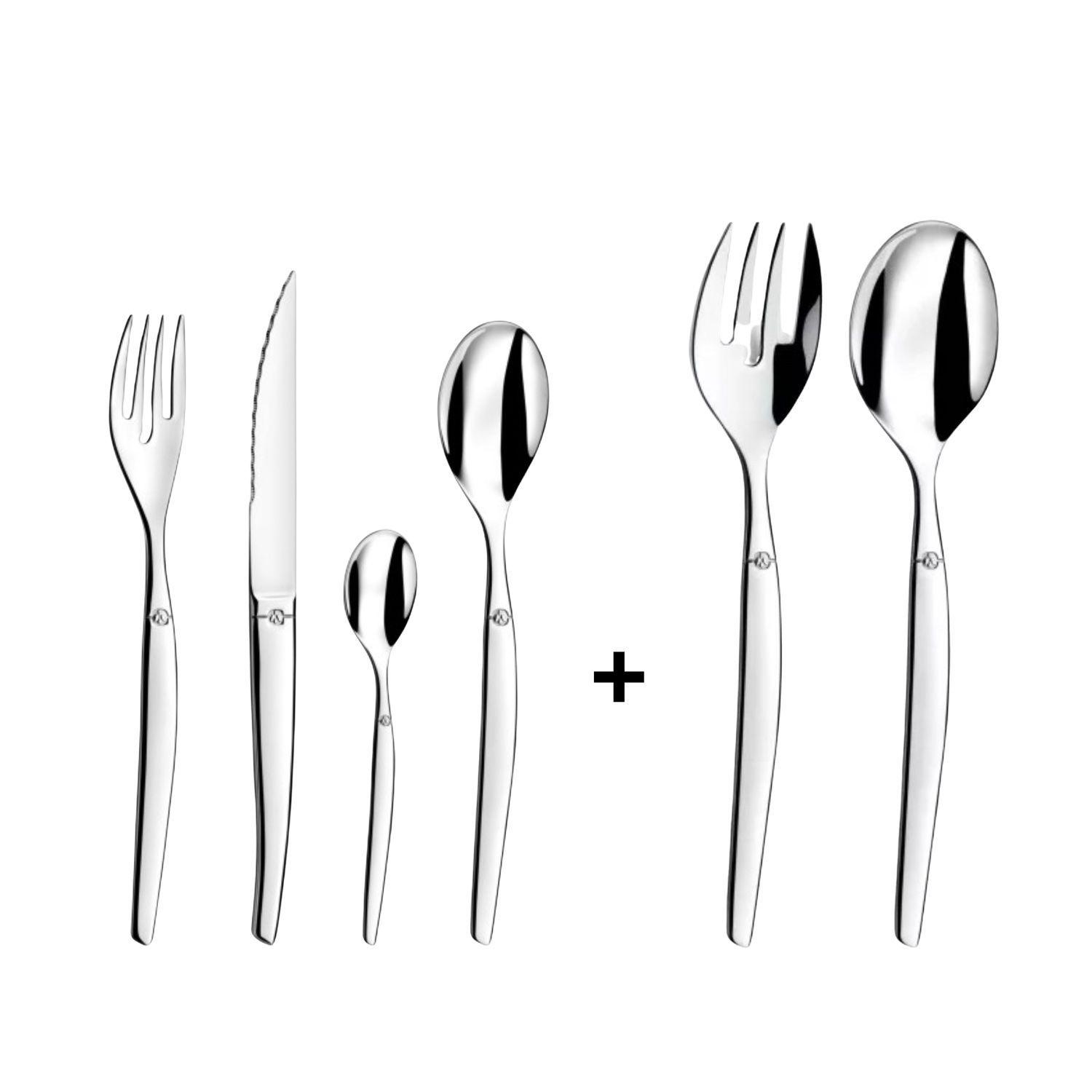 PACK JUEGO CUCHILLERIA SET ENSALADA JET LOU LAGUIOLE 6 PERSONAS 26 PZ-0