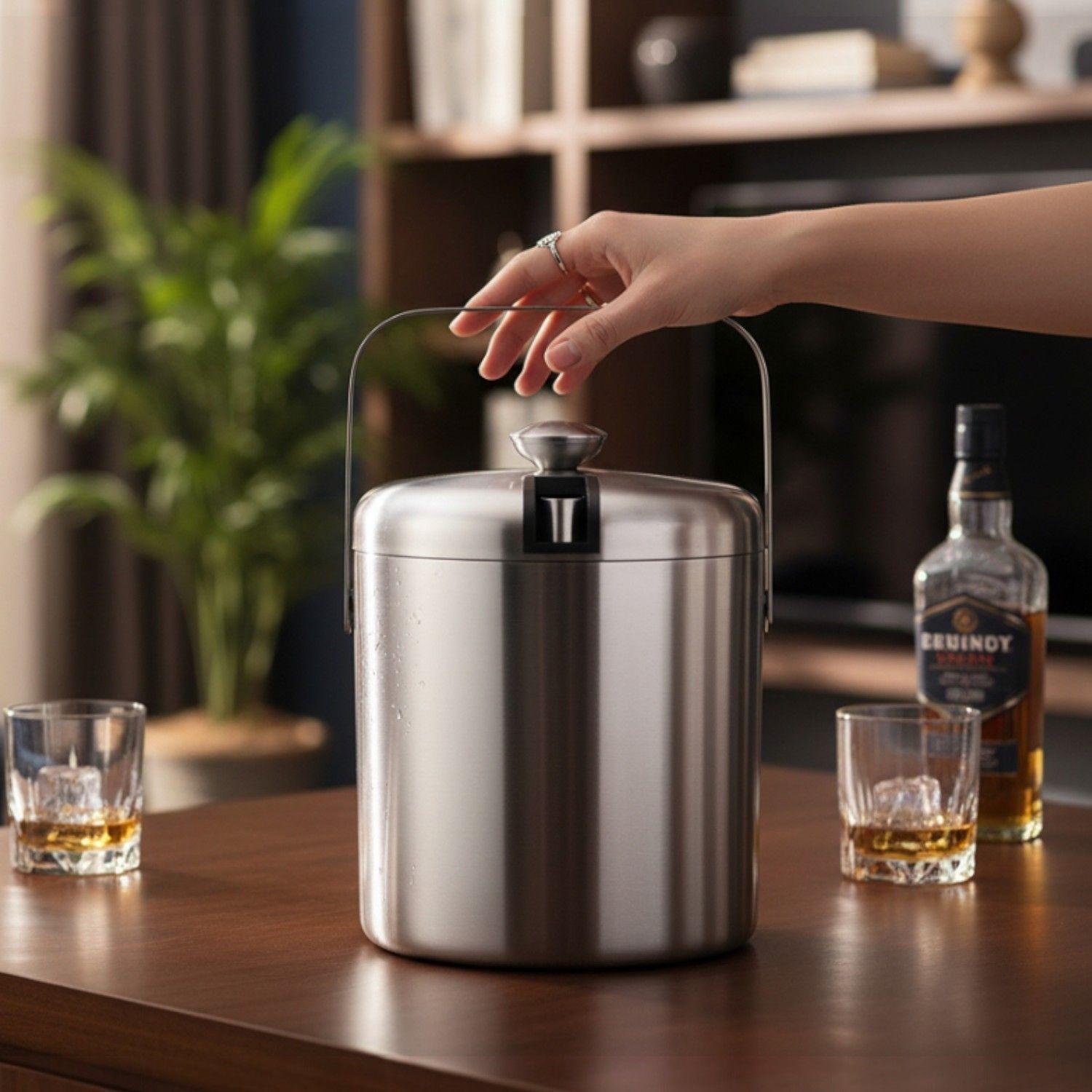 HIELERA ACERO INOXIDABLE TERMICA TAPA CON PINZAS 3000 ML-2