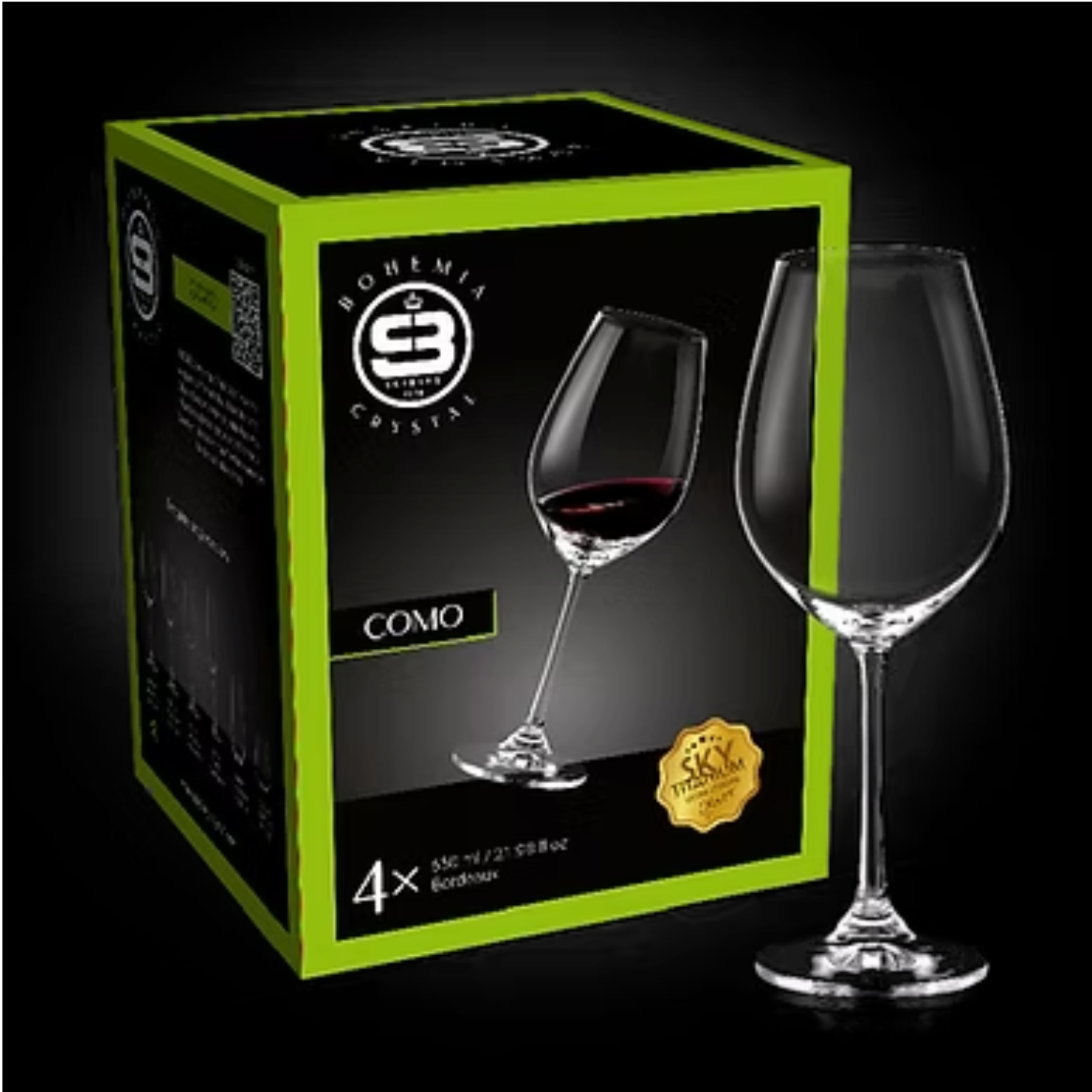 SET 4 COPONES VINO TINTO COMO BOHEMIA, 650 ML-4