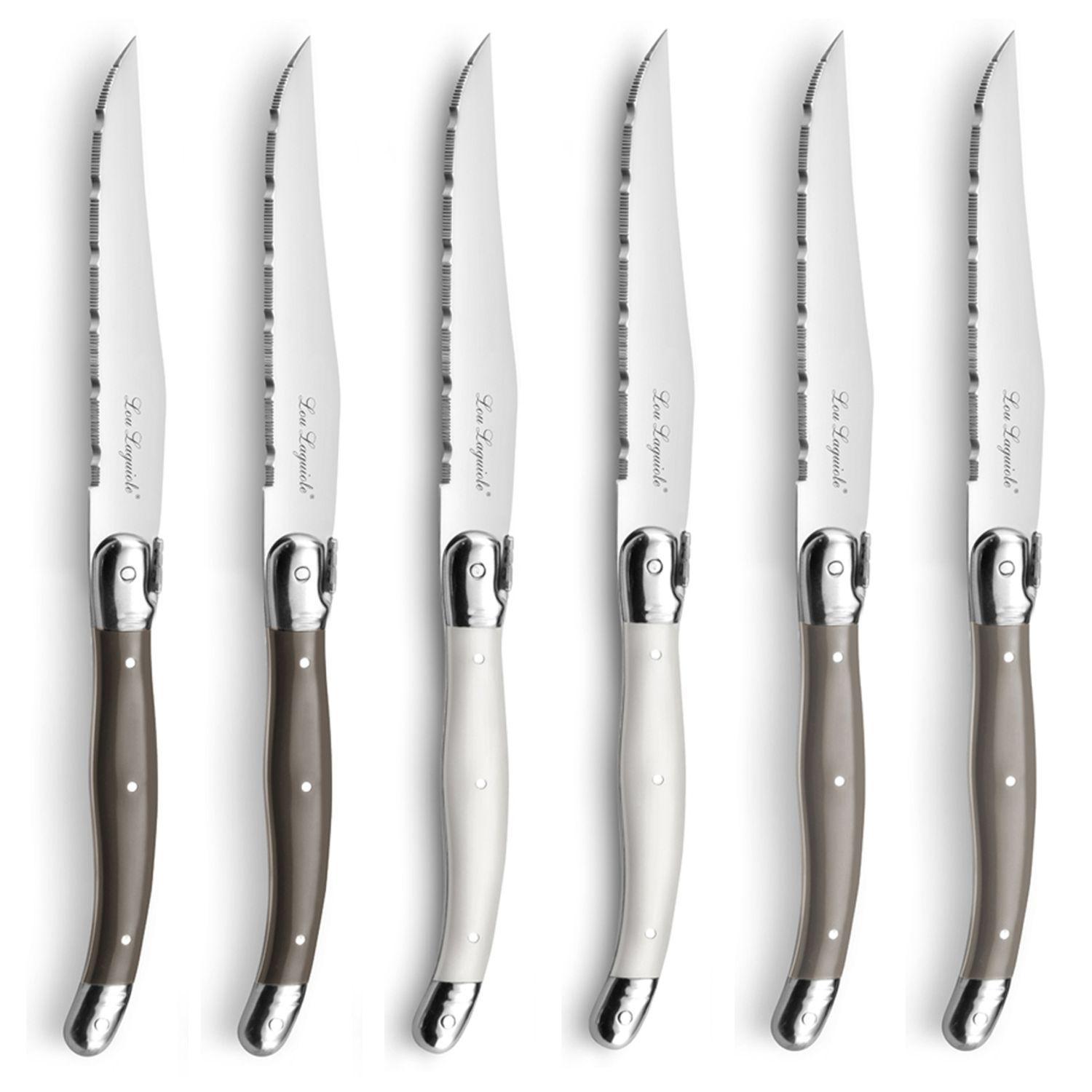 SET 6 CUCHILLOS CARNE TRICOLOR LAGUIOLE BLOQUE-1