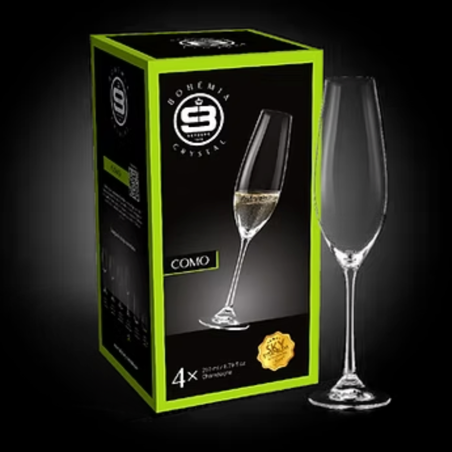 SET 4 COPAS CHAMPAGNE COMO BOHEMIA, 260 ML-4