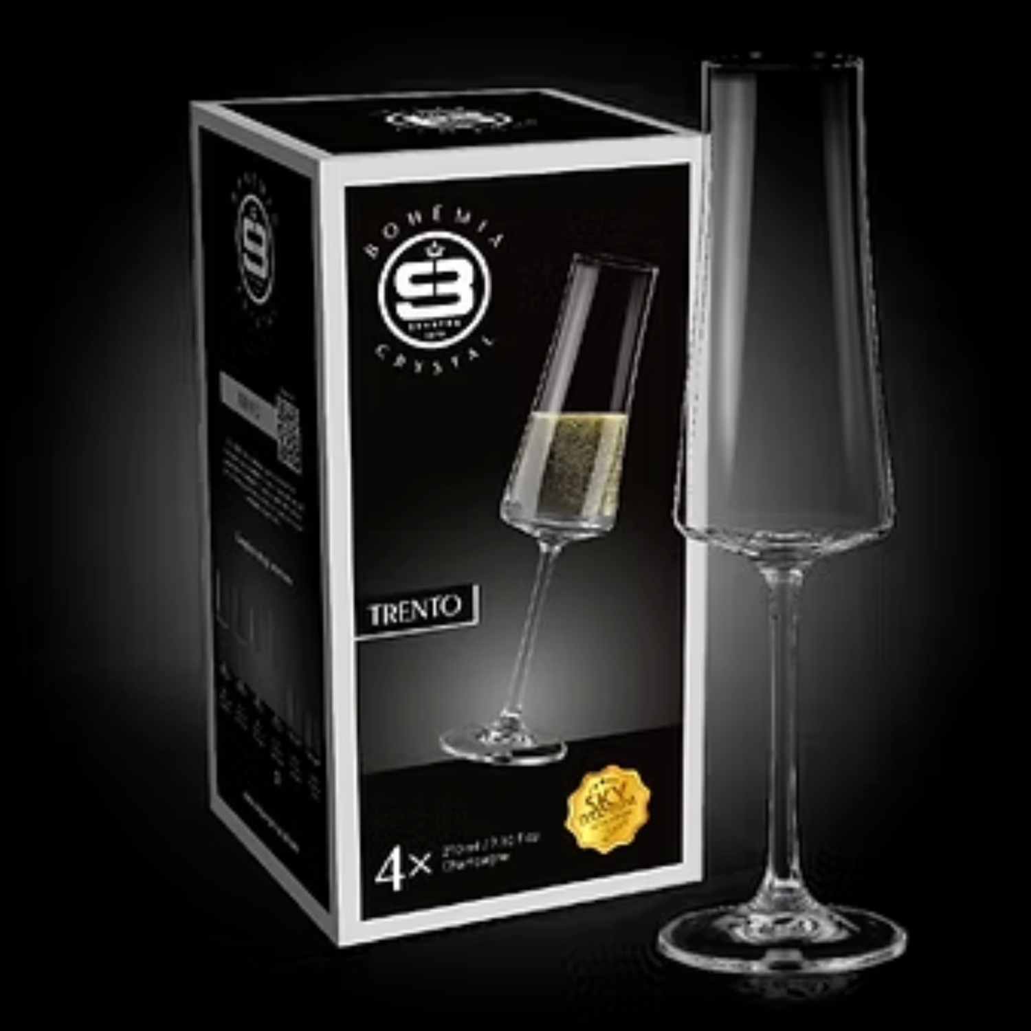 SET 4 COPAS CHAMPAGNE TRENTO BOHEMIA, 210 ML-3