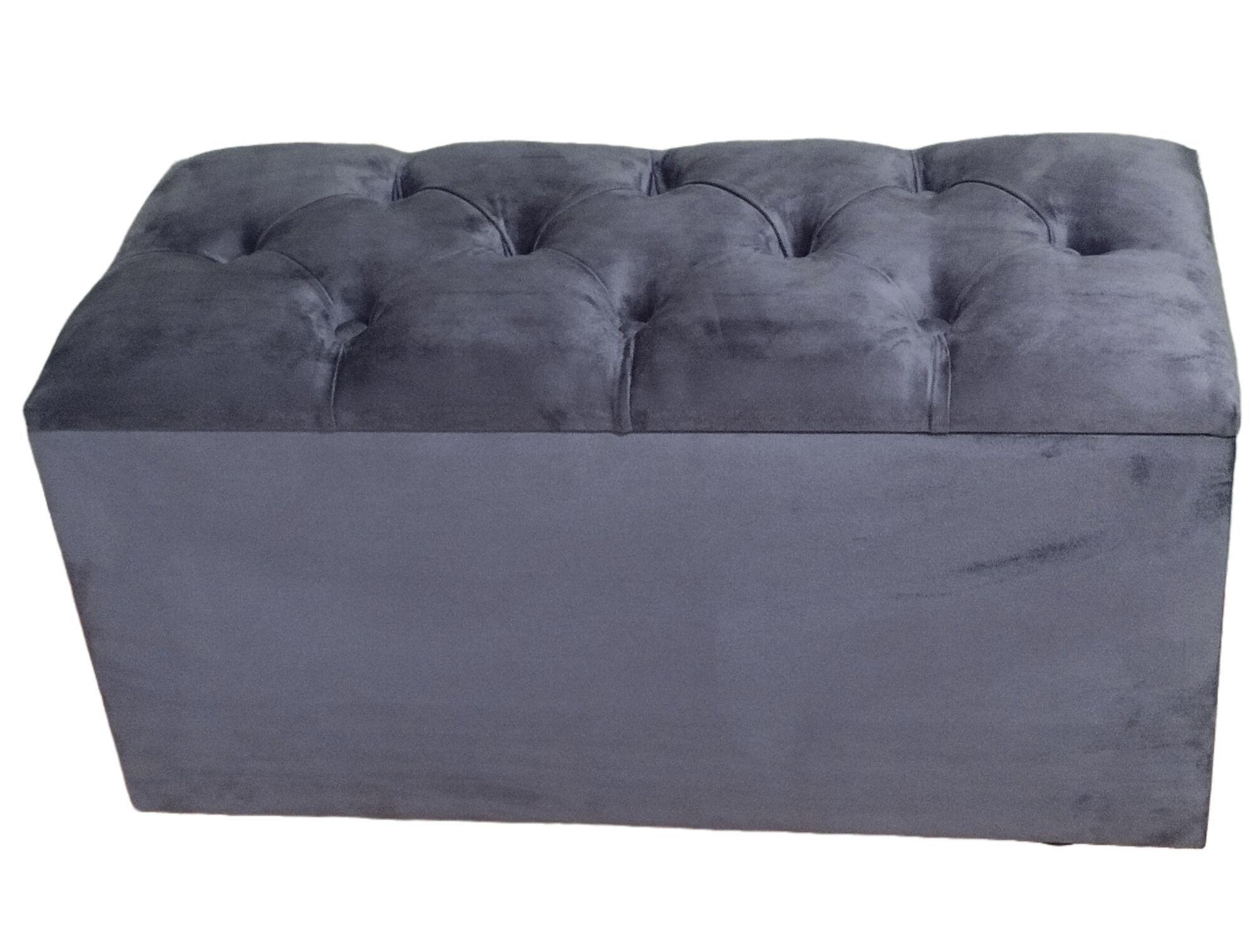 Baúl Banqueta Organizadora Tapizado en Felpa – Con Asiento Acolchado-2