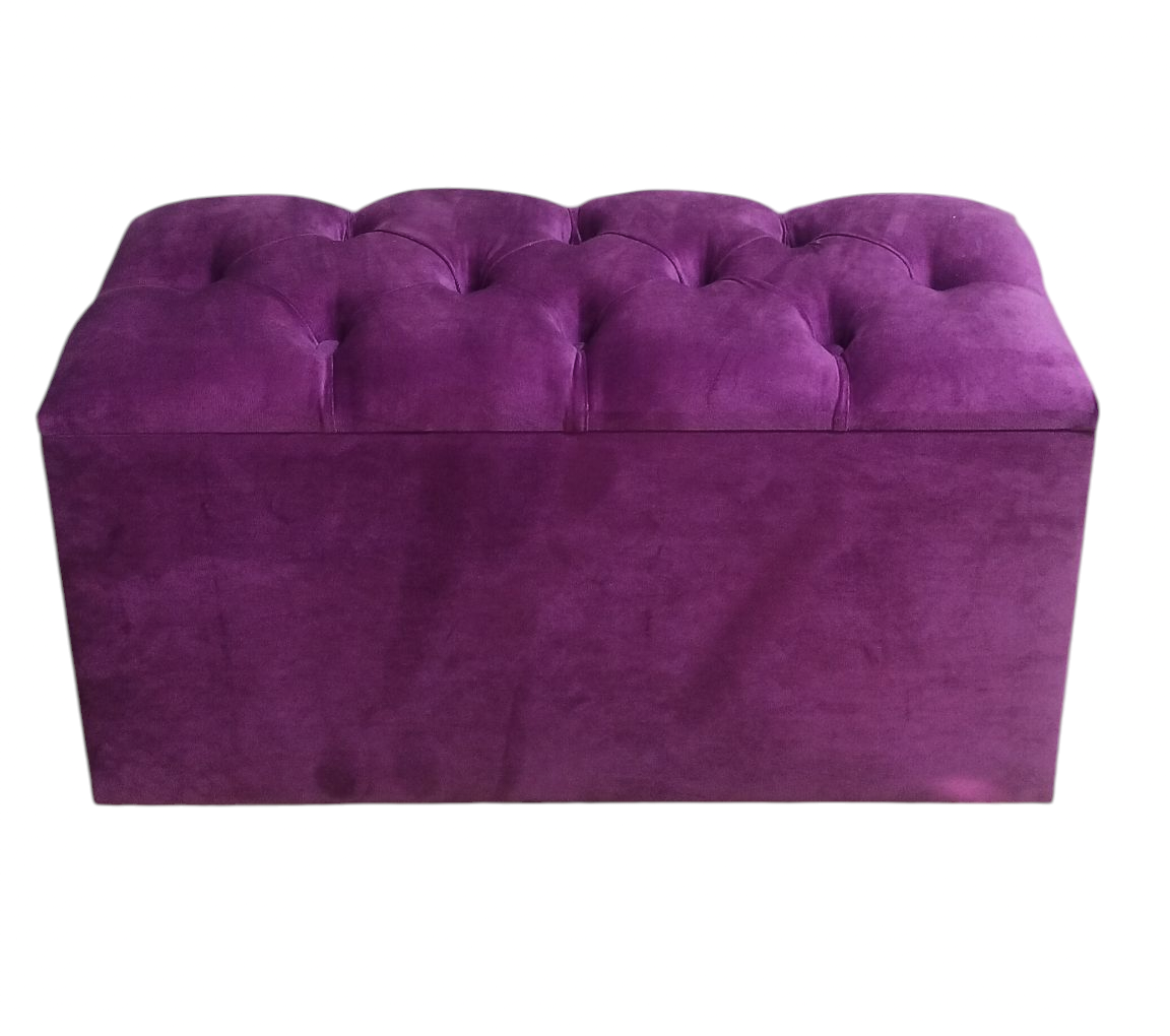 Baúl Banqueta Organizadora Tapizado en Felpa – Con Asiento Acolchado-1