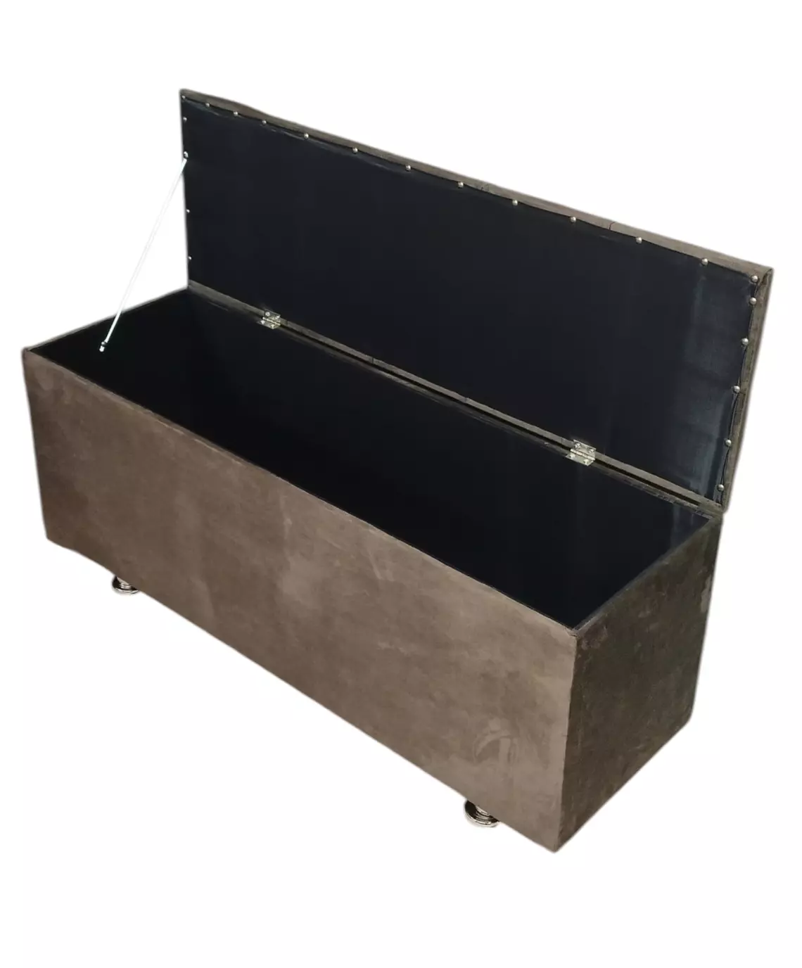 Hermosa banqueta Baúl Tapizada en telas felpa o lino, Moderna, Resistente y con Gran Almacenamiento-3