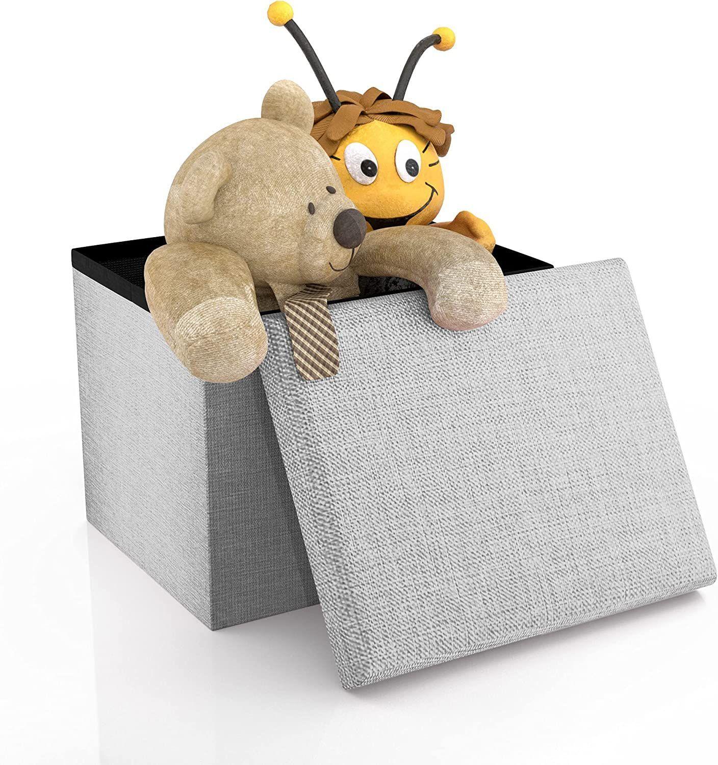 Puff Silla Cubo Organizador Plegable Caja Juguetes Baúl-3