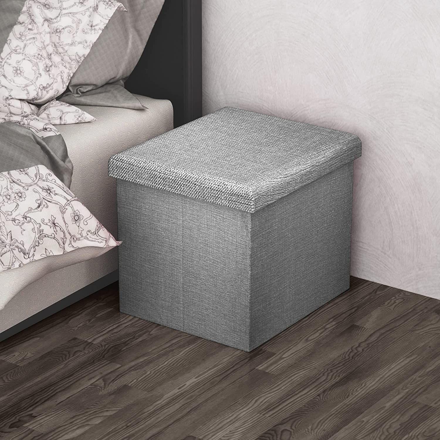 Puff Silla Cubo Organizador Plegable Caja Juguetes Baúl-2