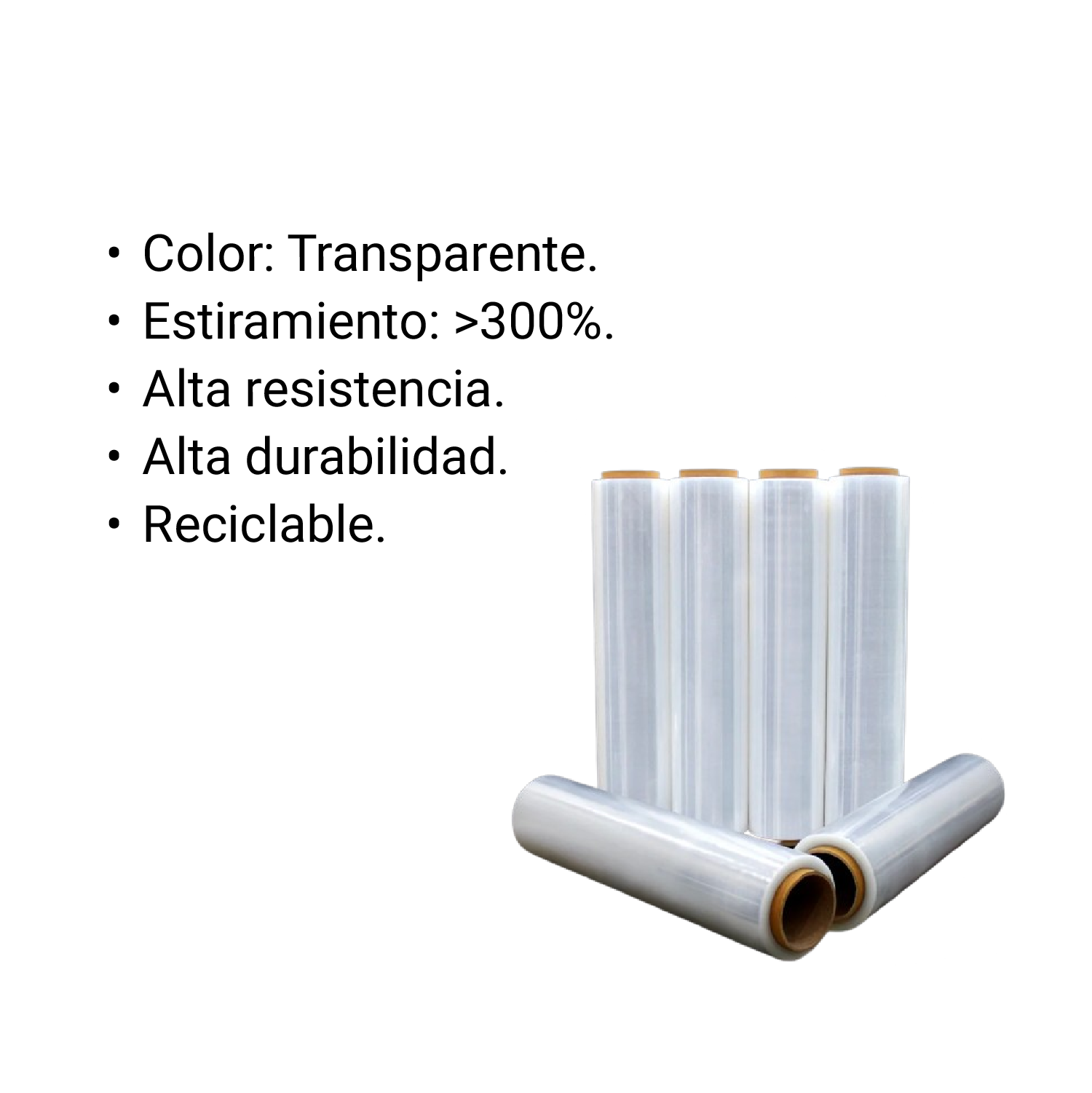 Caja 6 Rollo Film Stretch color transparente de 2,3kg -2