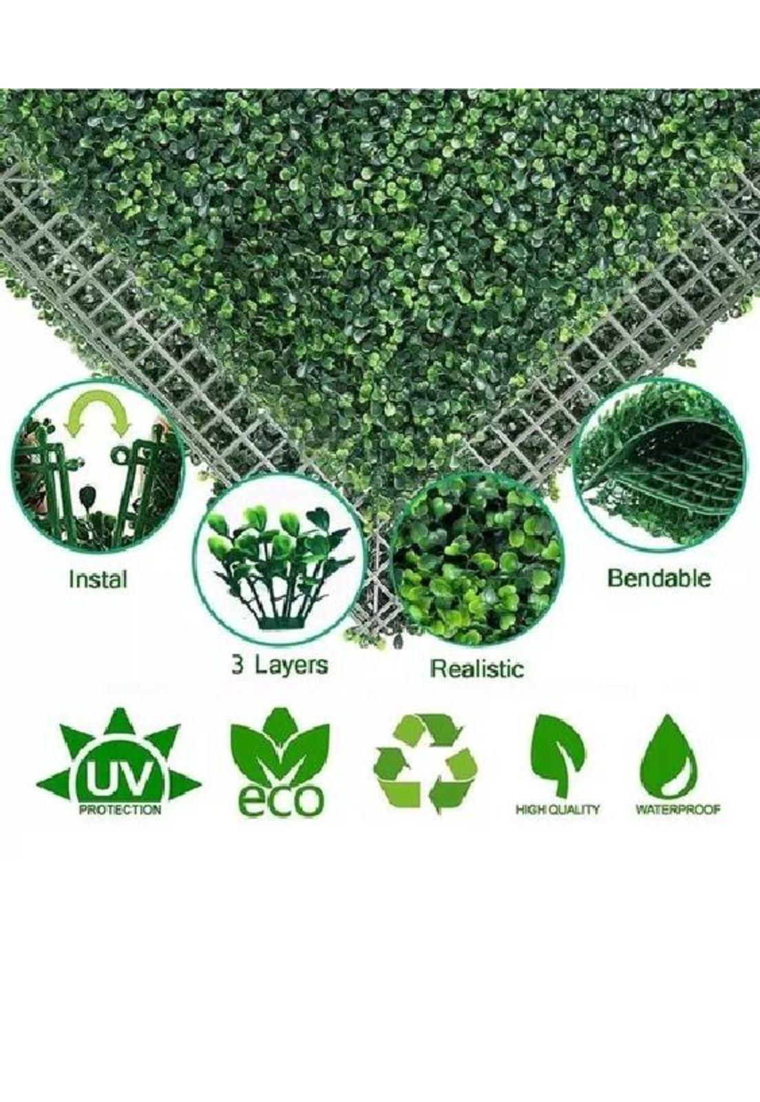 10 Mallas Pasto Artificial Trébol 60x40cm-4