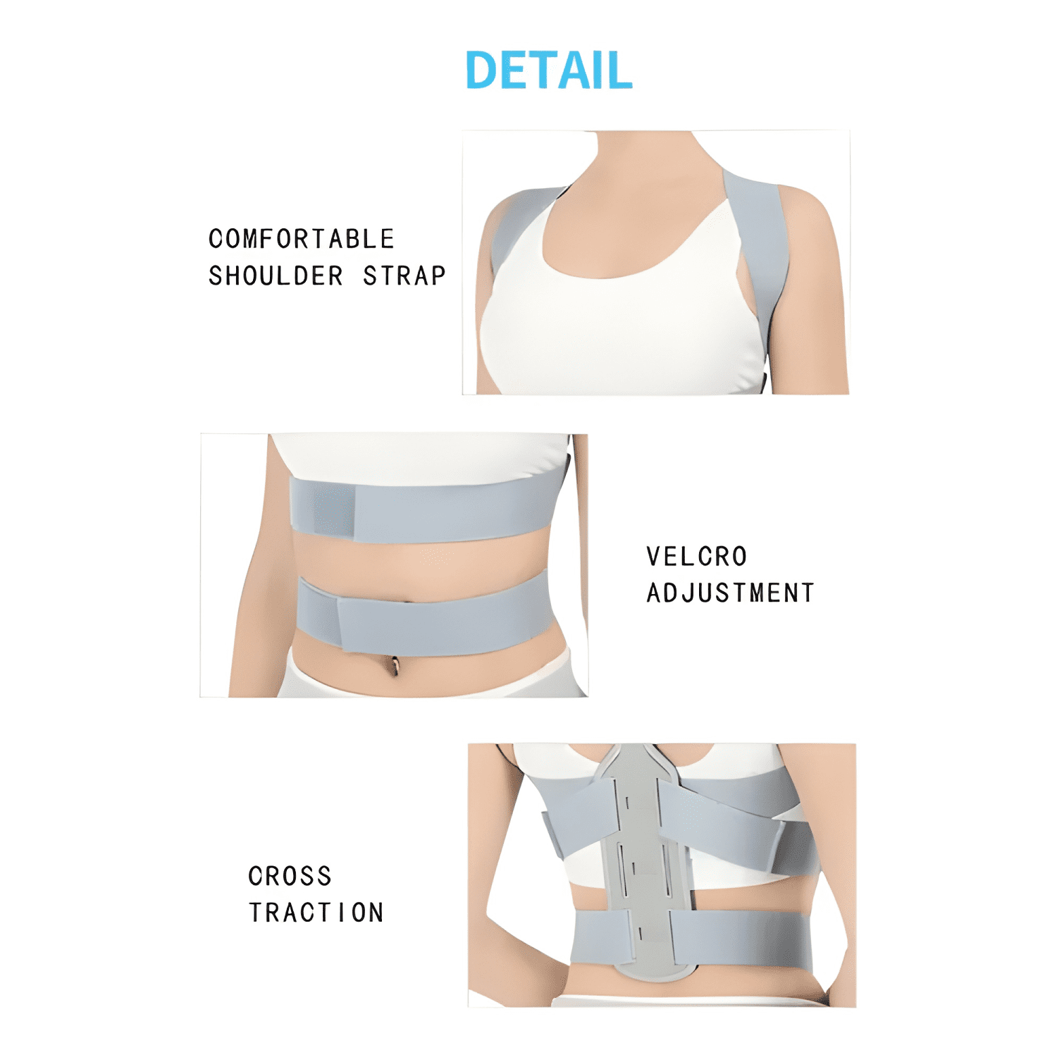 Faja corrector postura soporte espalda lumbar clavícula #3-1