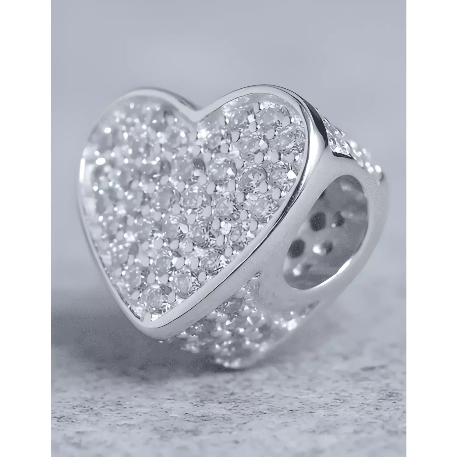 Charm corazón plata 925 microcircones dije para pandoras-3