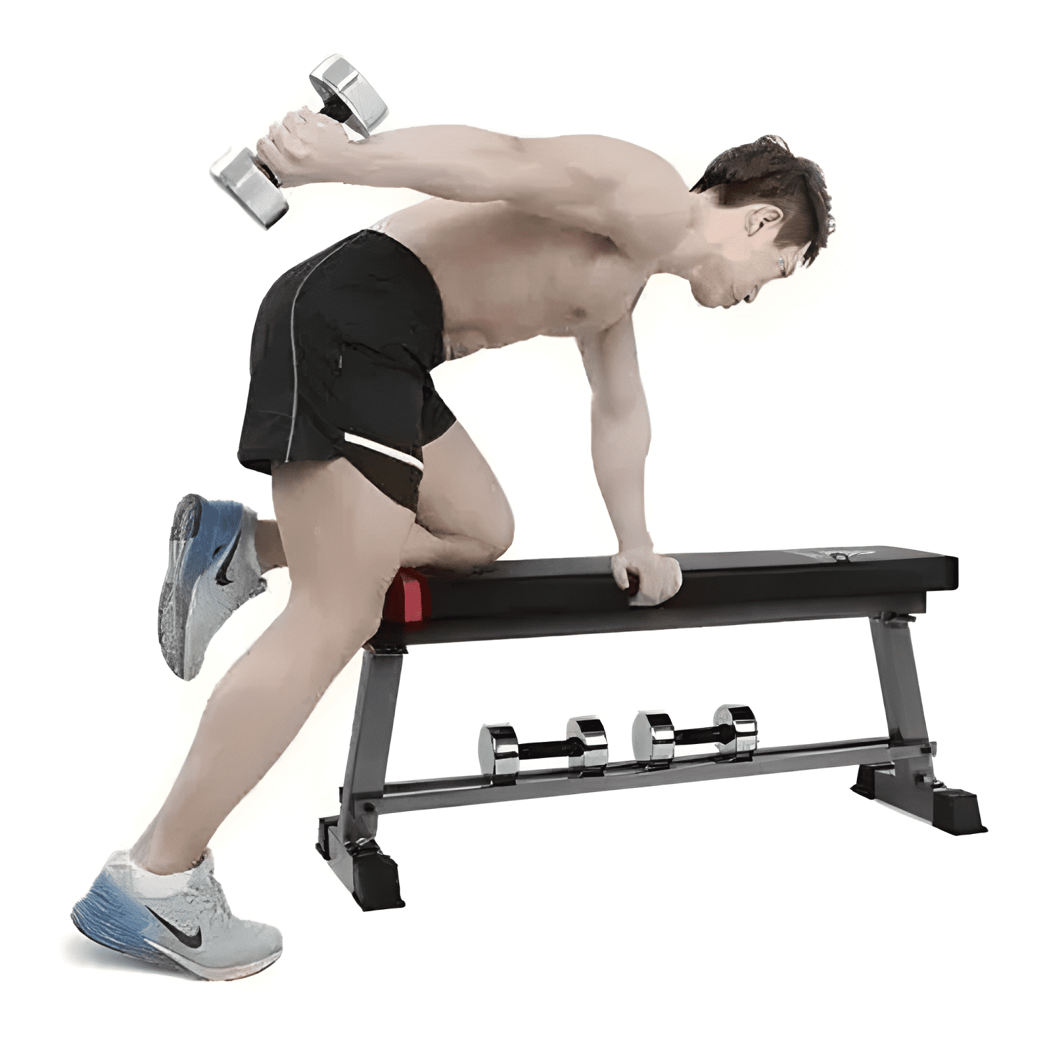 Banca de abdominales con doble soporte 300 kg-2