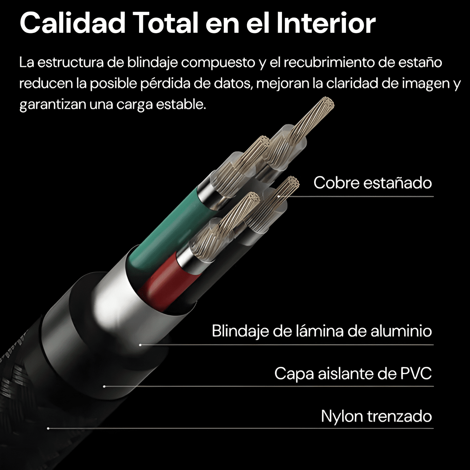 Cable usb-a a USB-C 1m ringke reforzado carga rápida Negro-2