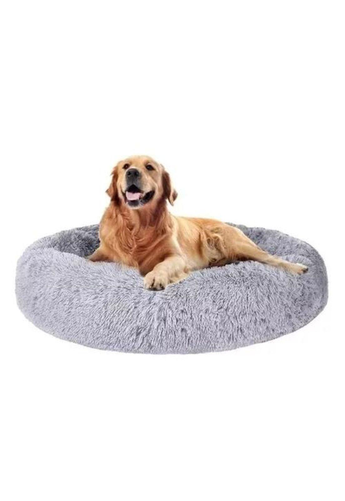 Cama para mascotas antiestrés 90 cm talla XXL gris-3
