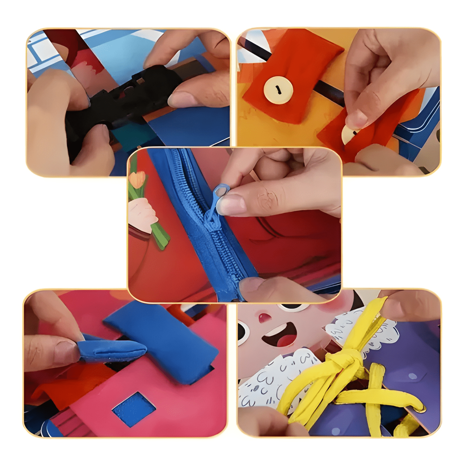 Tablero montessori para aprendizaje habilidad de vestimenta-3