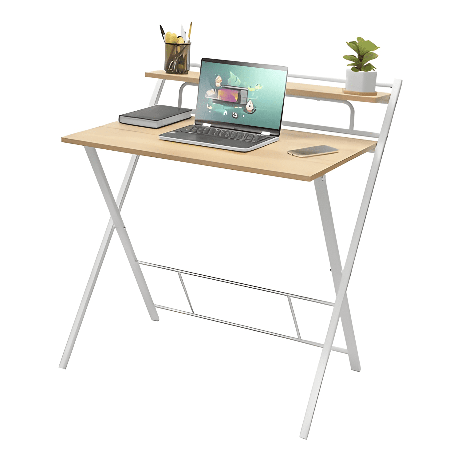 Escritorio plegable relan tripoli compacto simil Blanco-2