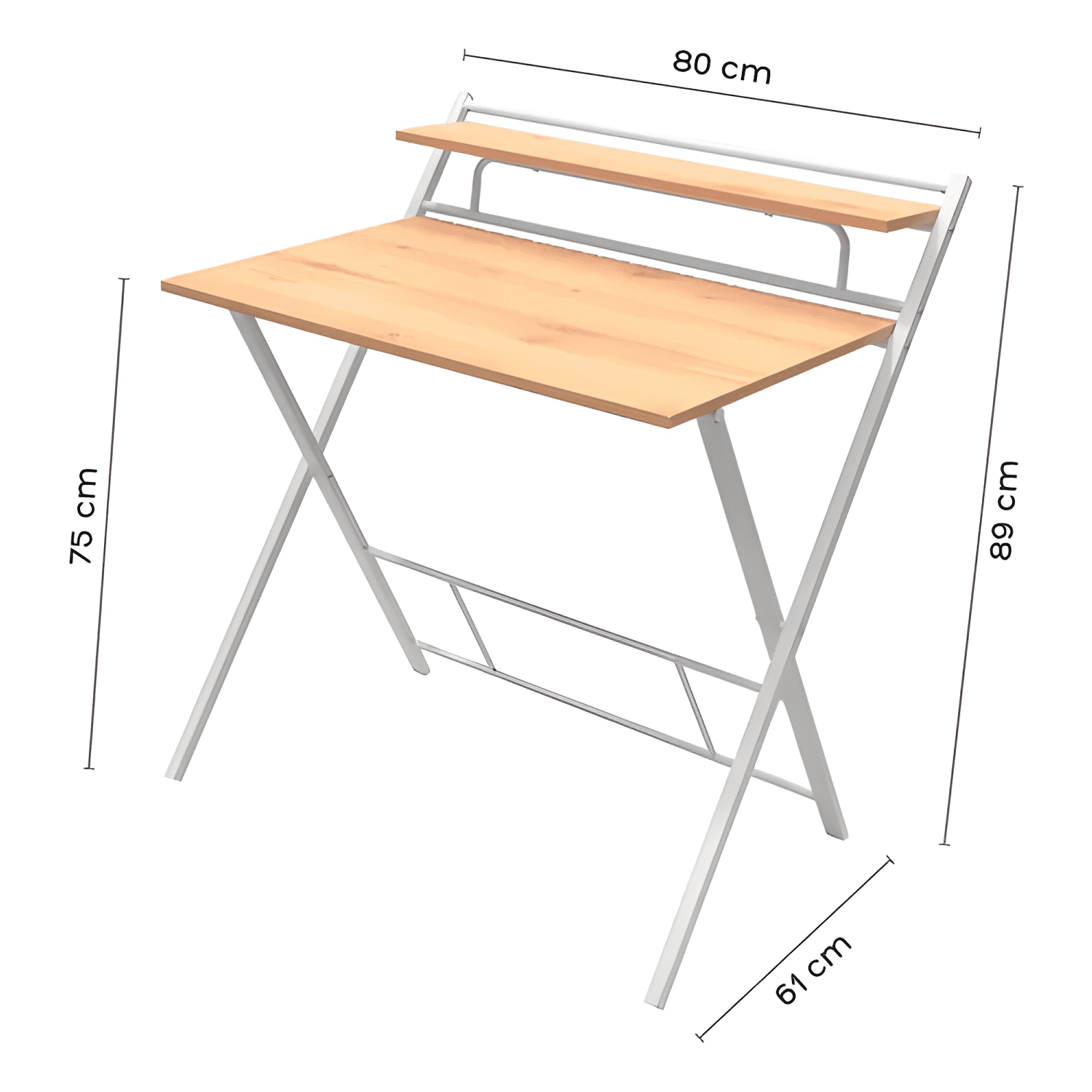 Escritorio plegable relan tripoli compacto simil Blanco-4