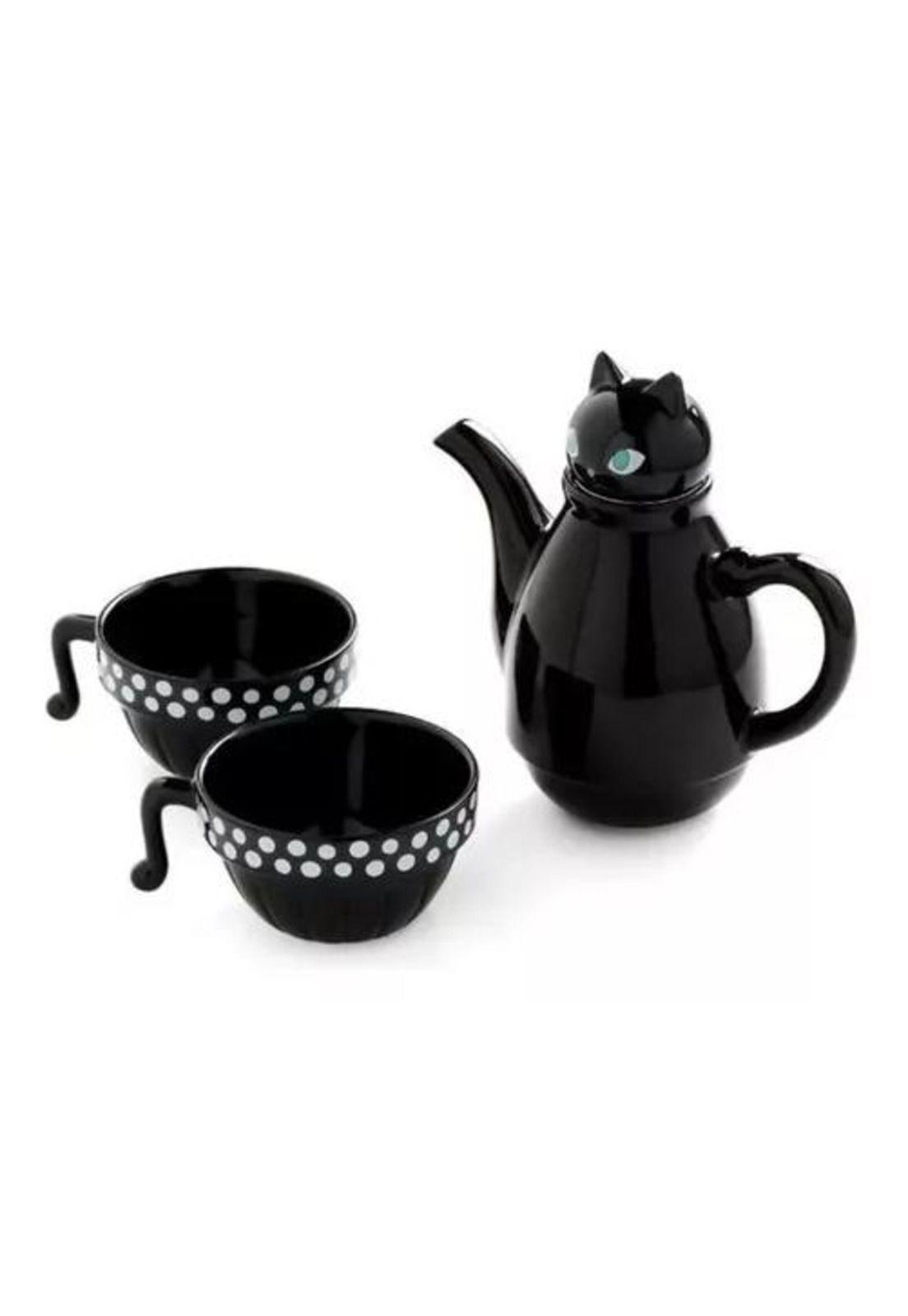 Set de Tetera Gato - Infusor + 2 Tazas Mug, Diseño Gato-0