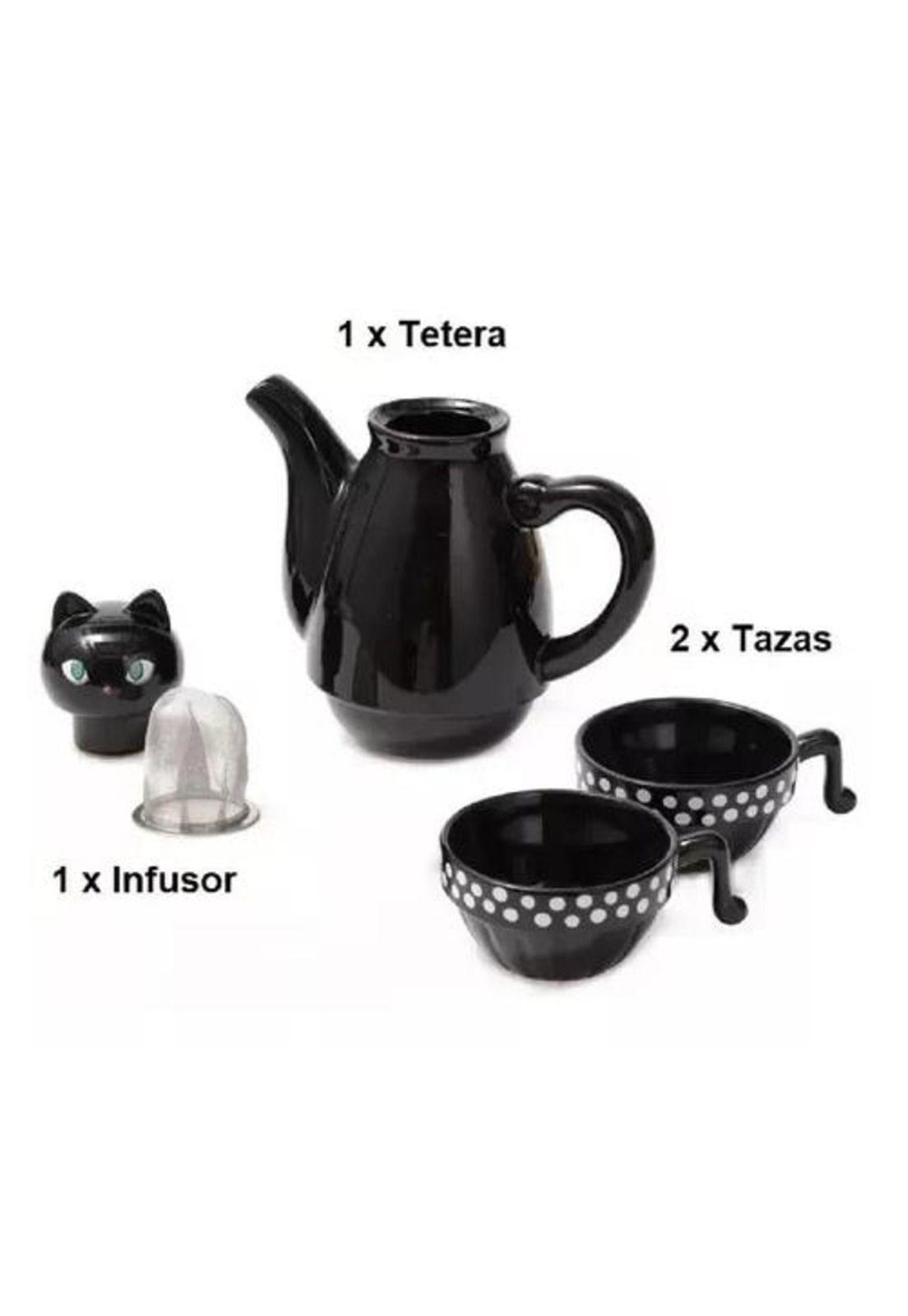 Set de Tetera Gato - Infusor + 2 Tazas Mug, Diseño Gato-2