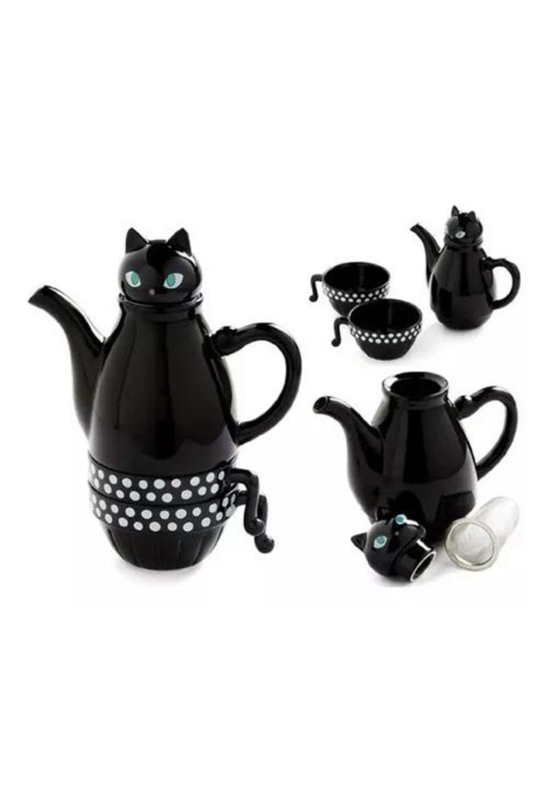 Set de Tetera Gato - Infusor + 2 Tazas Mug, Diseño Gato-4