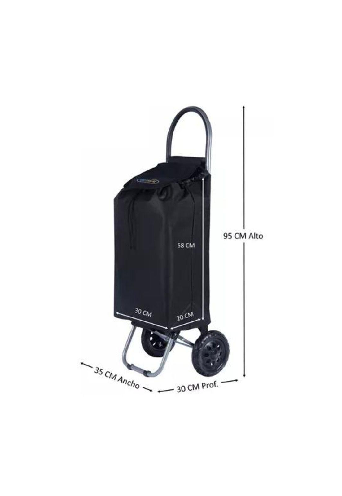 Carrito de compras plegable 35 litros color negro-2