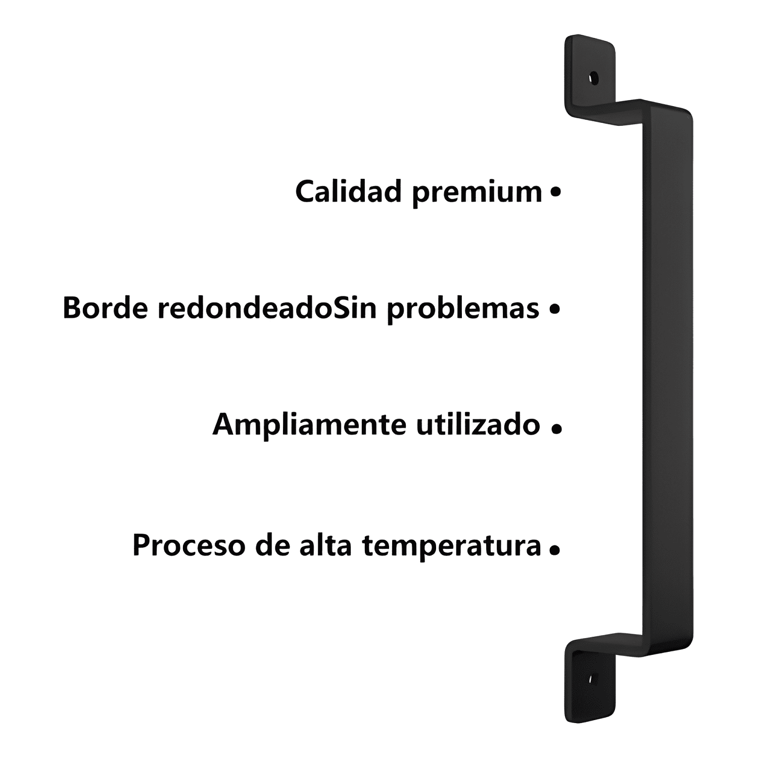 Manilla acero al carbono puerta granero 19 cm 2pz, negro-4